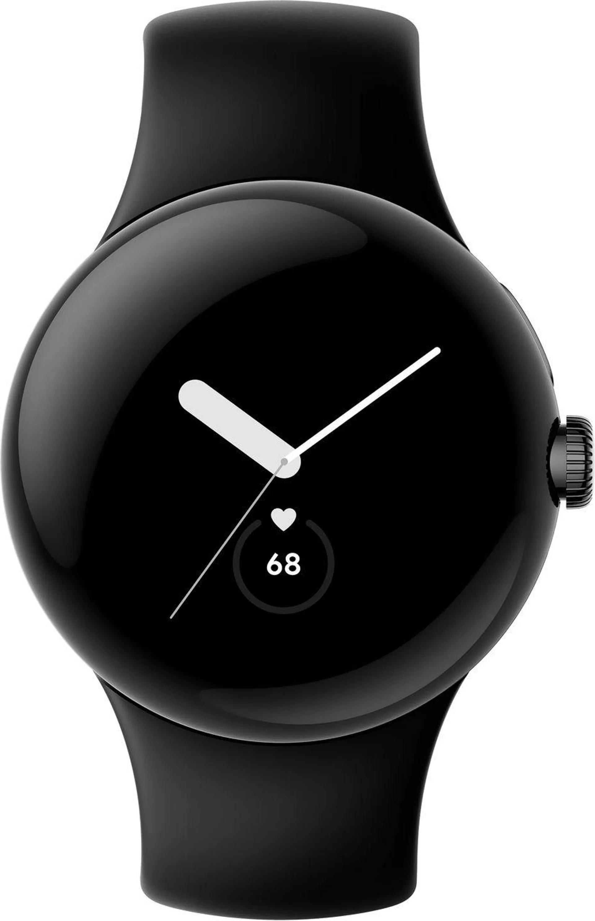 Google Pixel Watch 41mm Matte Black Stainless Steel Case with Active Band in Obsidian