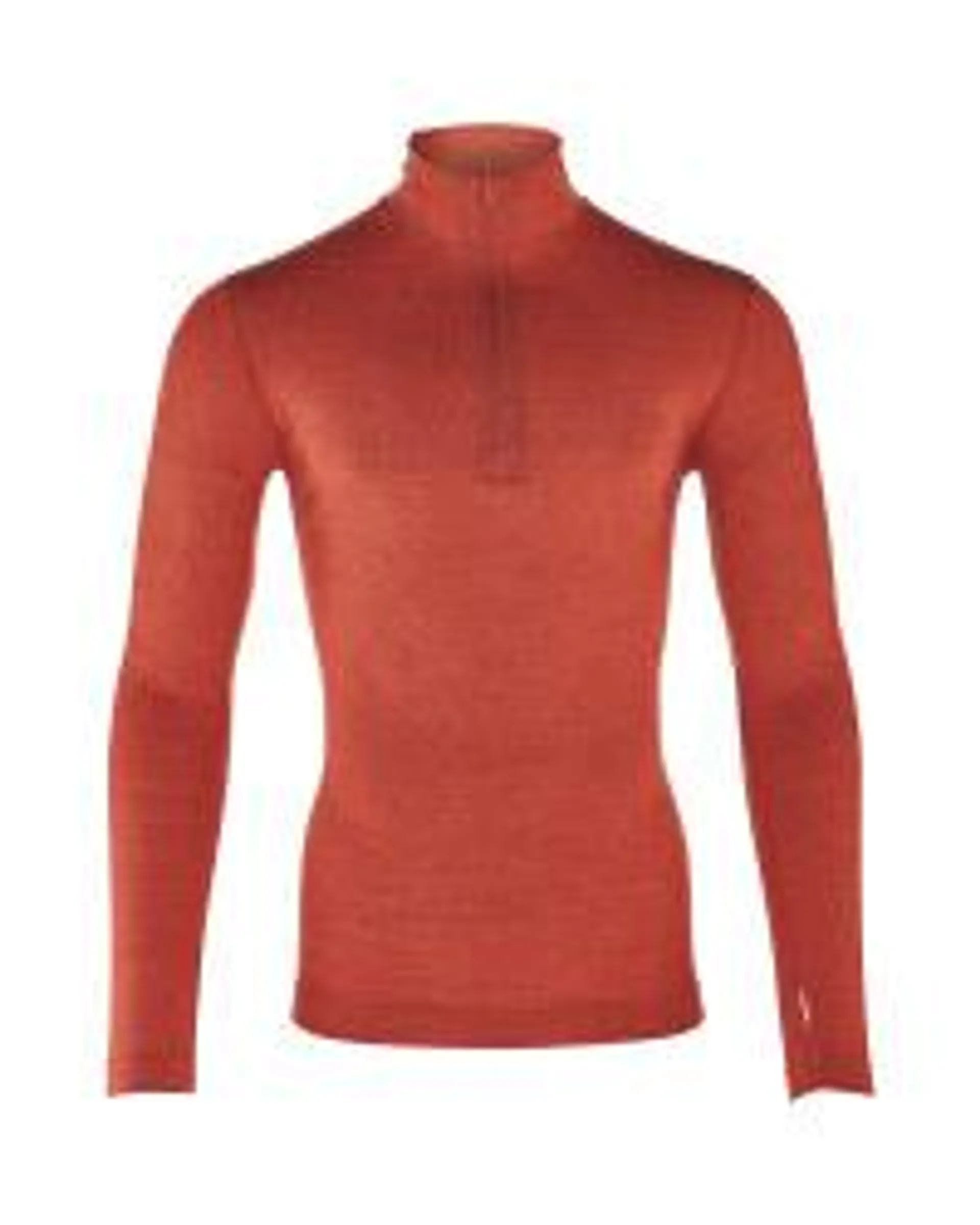 Men's Red Merino Zip Neck Top