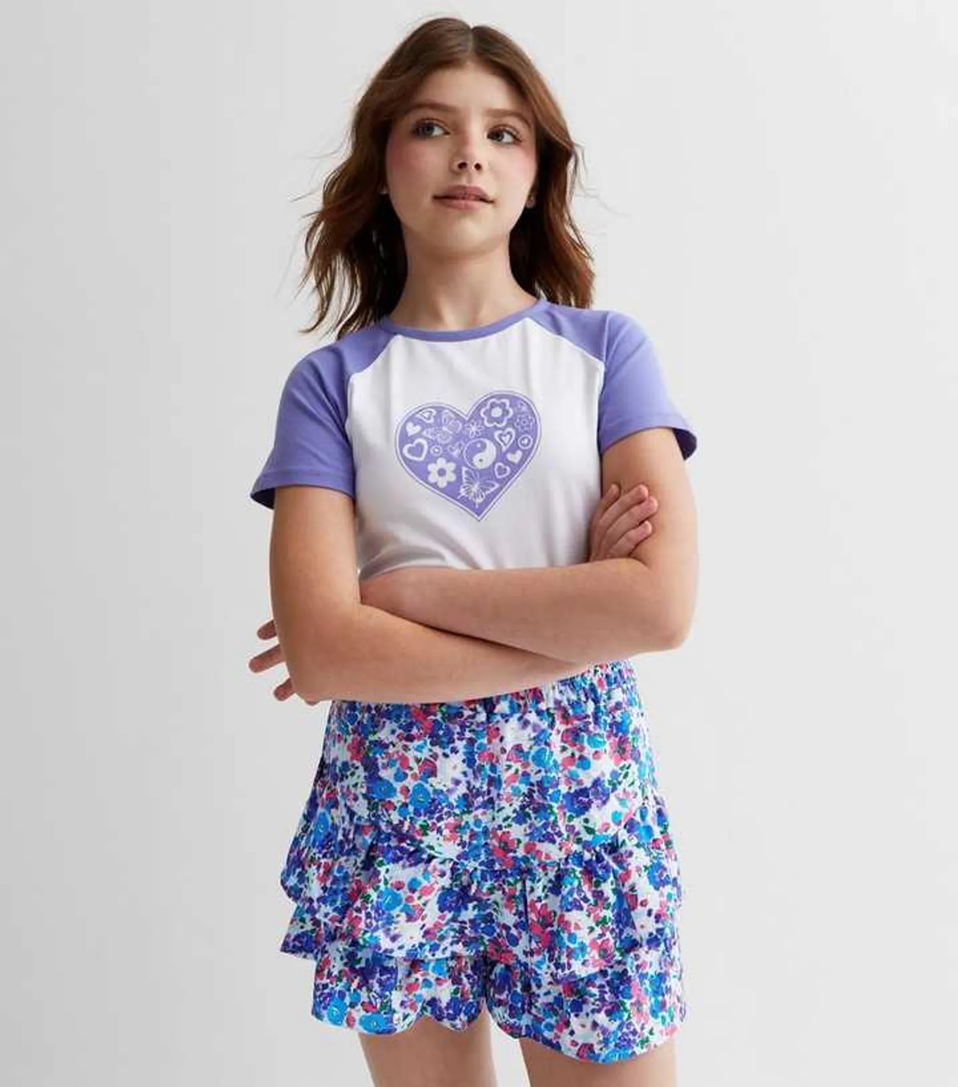 KIDS ONLY Blue Floral Tiered Shorts