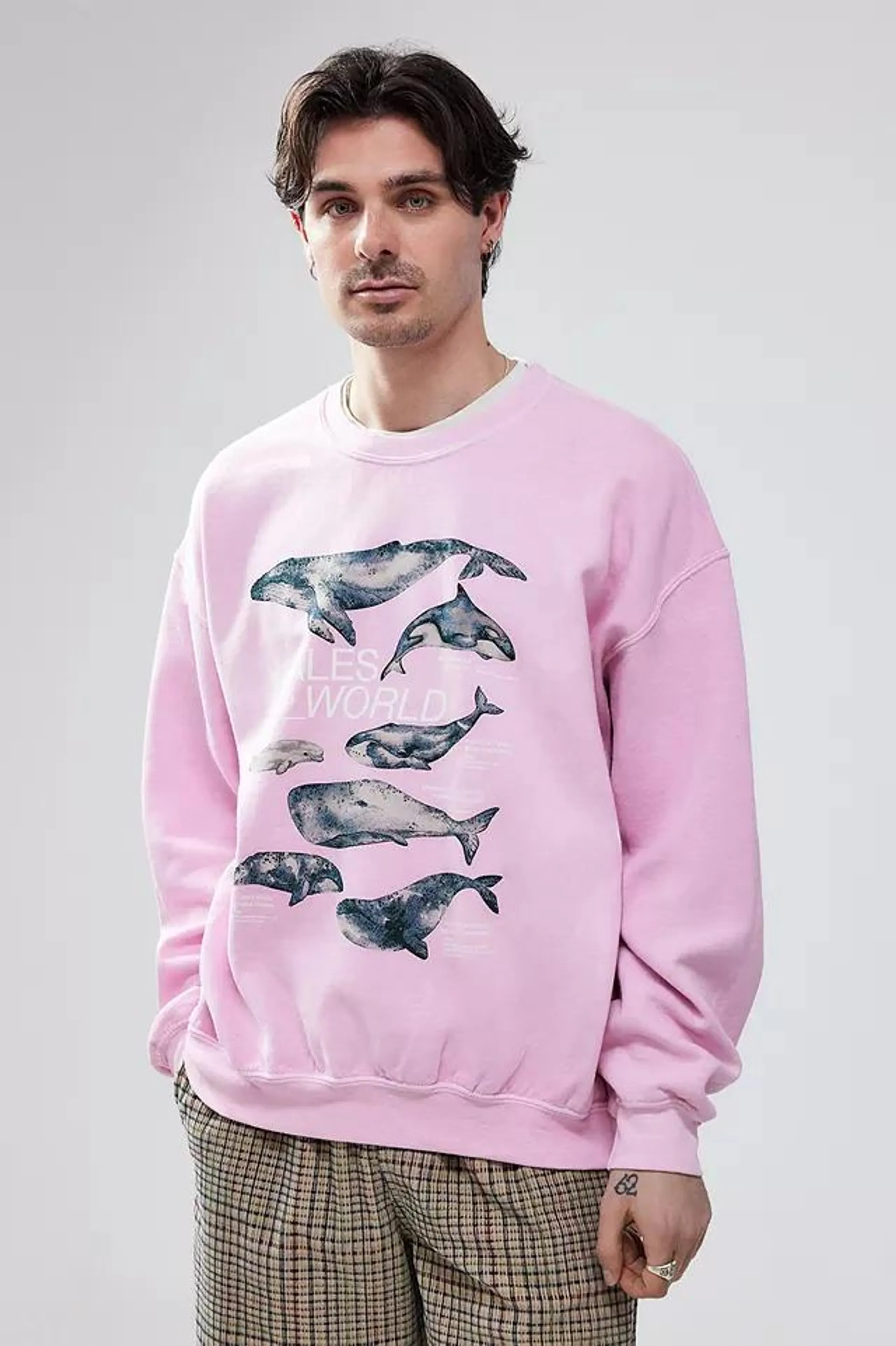 UO Pink Whales World Sweatshirt