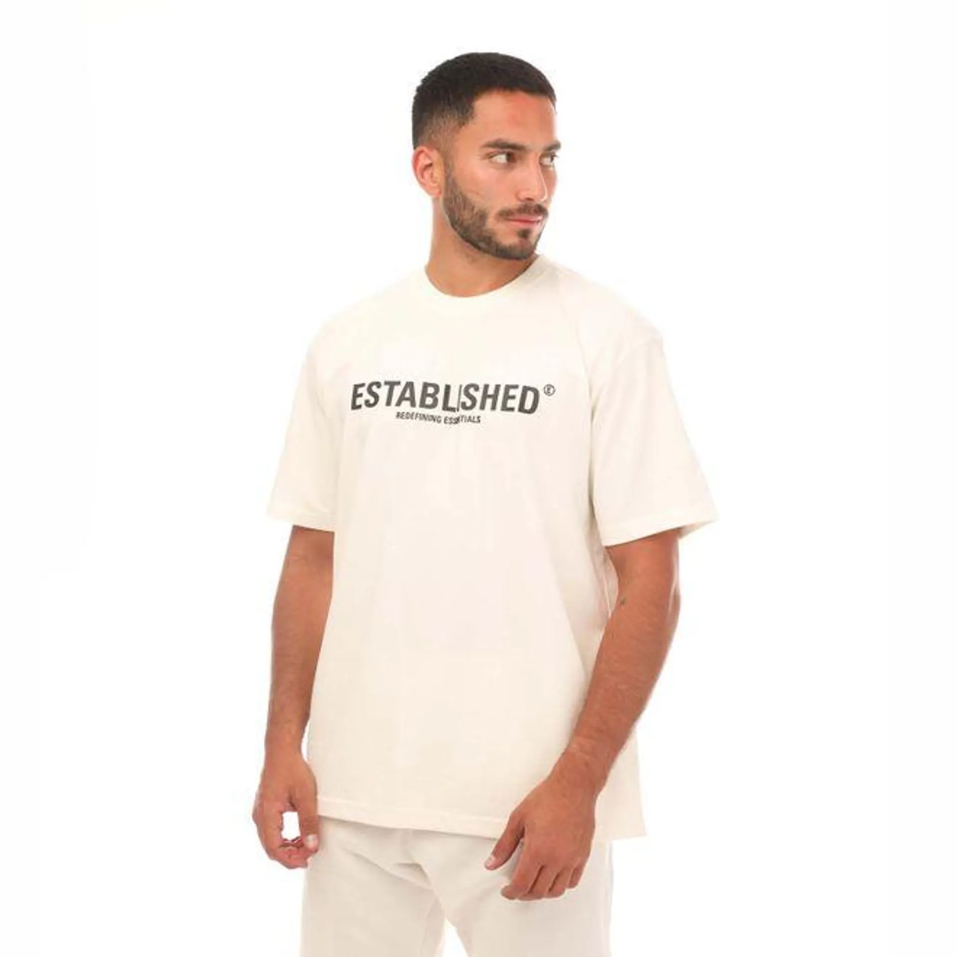 Established Unwashed Core Logo T-Shirt in White