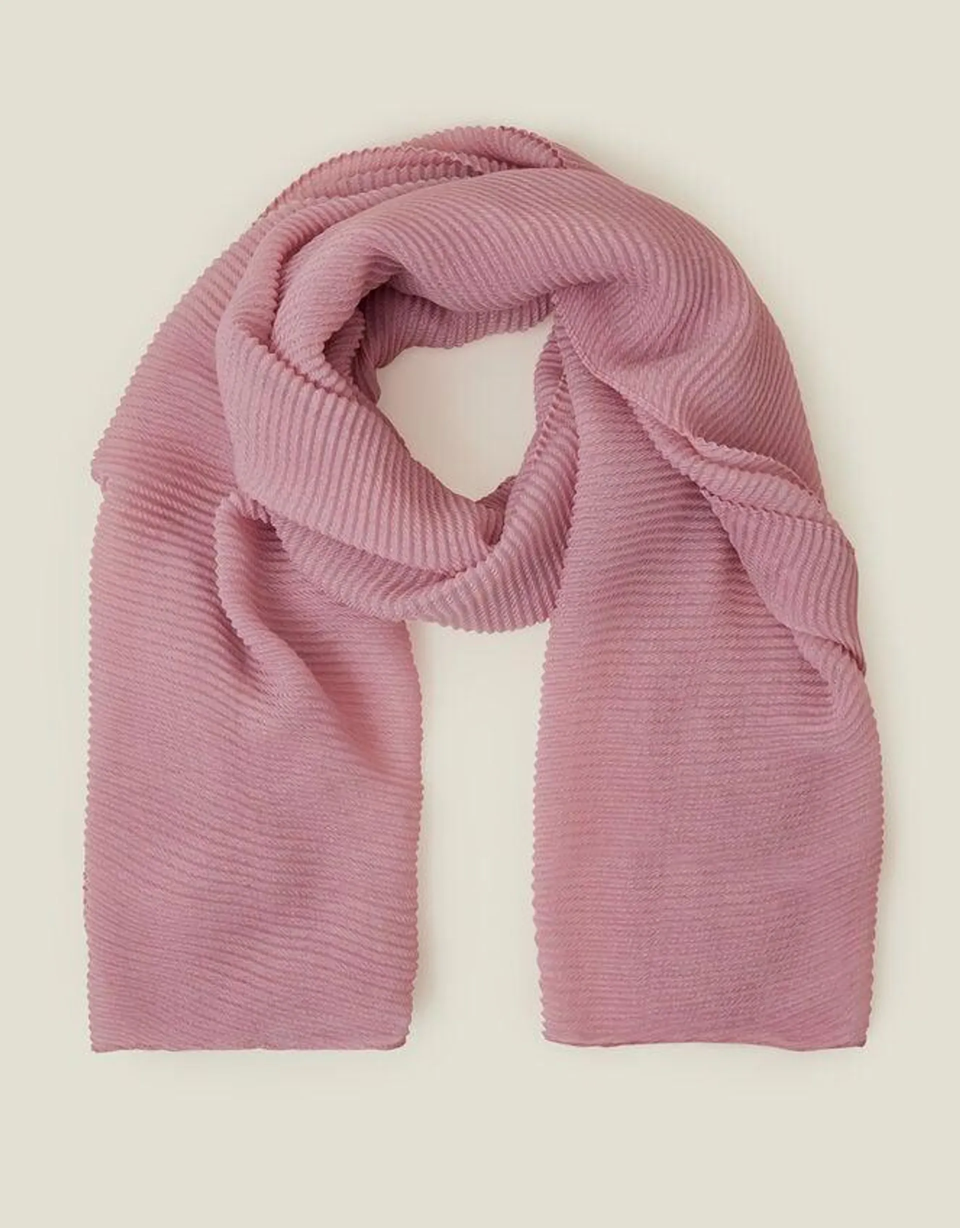 Lightweight Pleated Scarf Pink