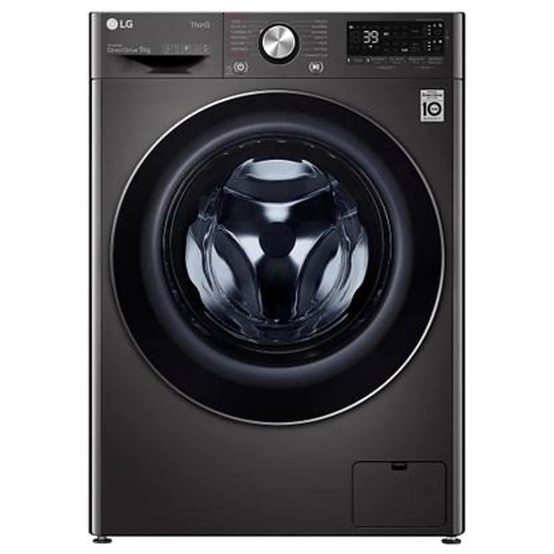 LG F6V909BTSA 9kg Autodose TurboWash Steam Washing Machine 1600rpm – BLACK STEEL