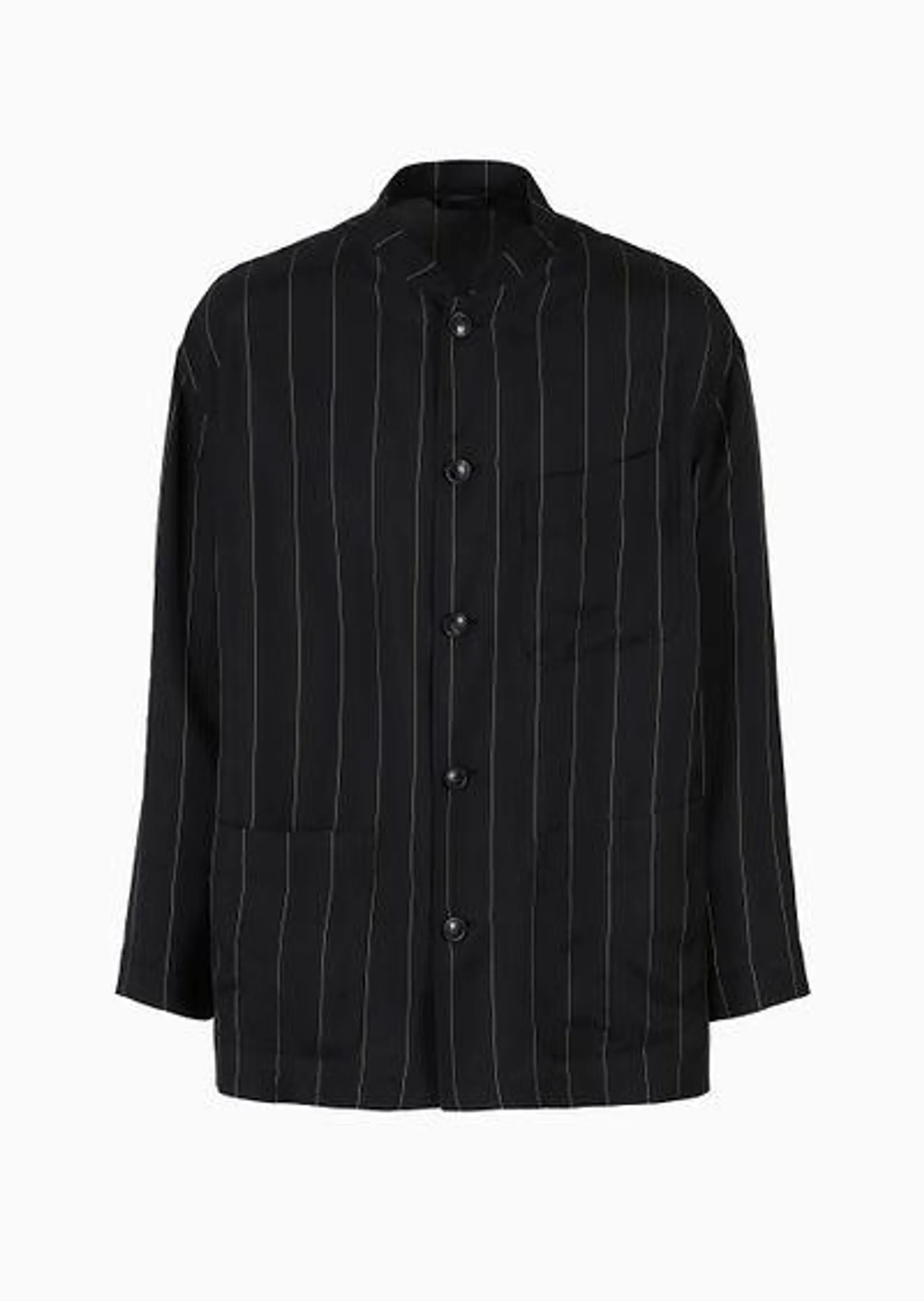 Single-breasted jacket in pinstriped viscose