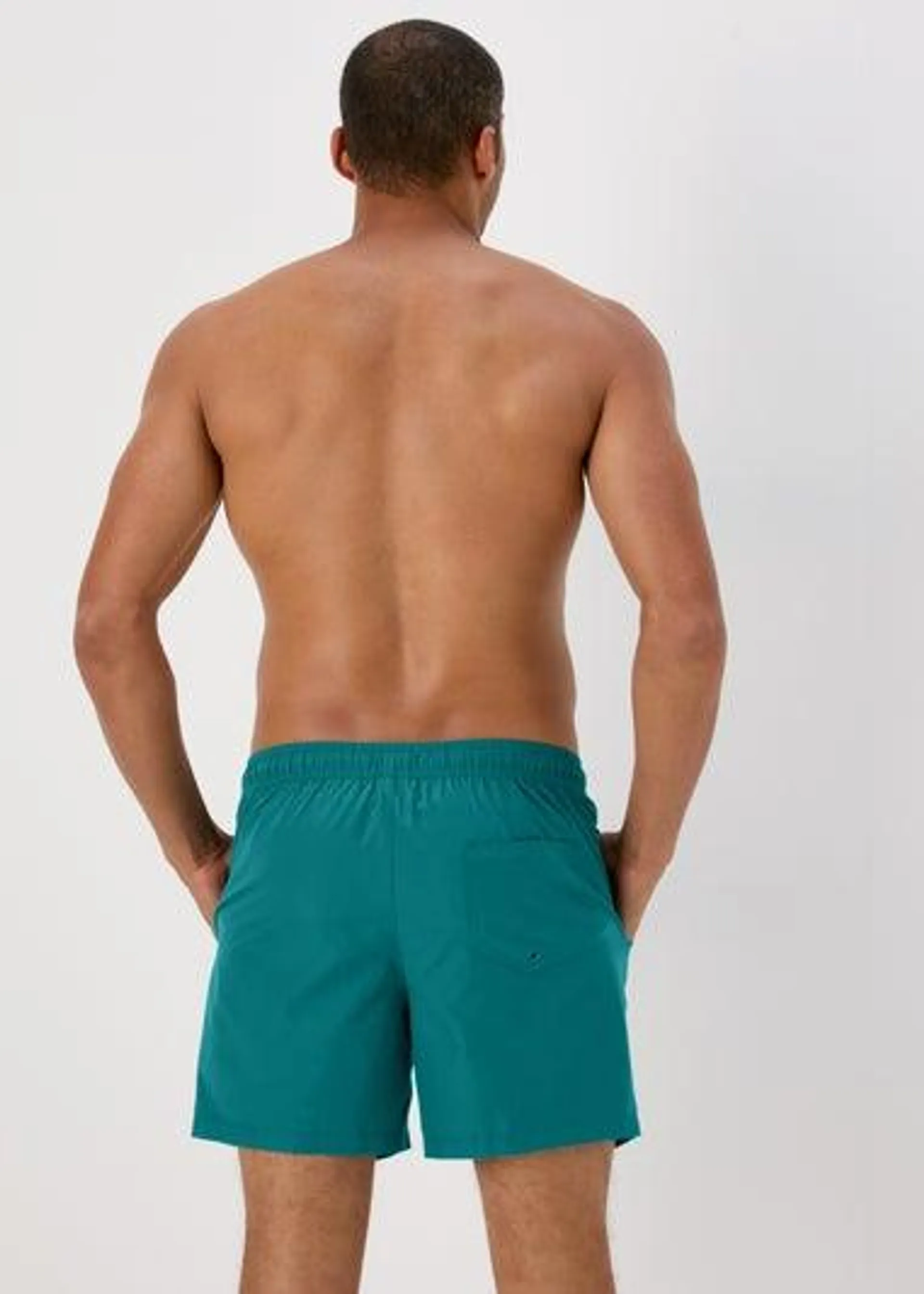 Teal Embroidered Swim Shorts