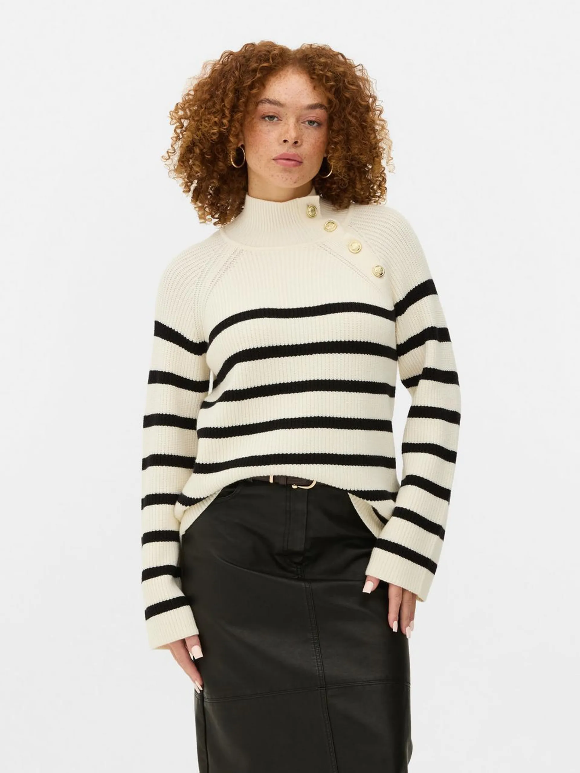 Striped Turtleneck Jumper