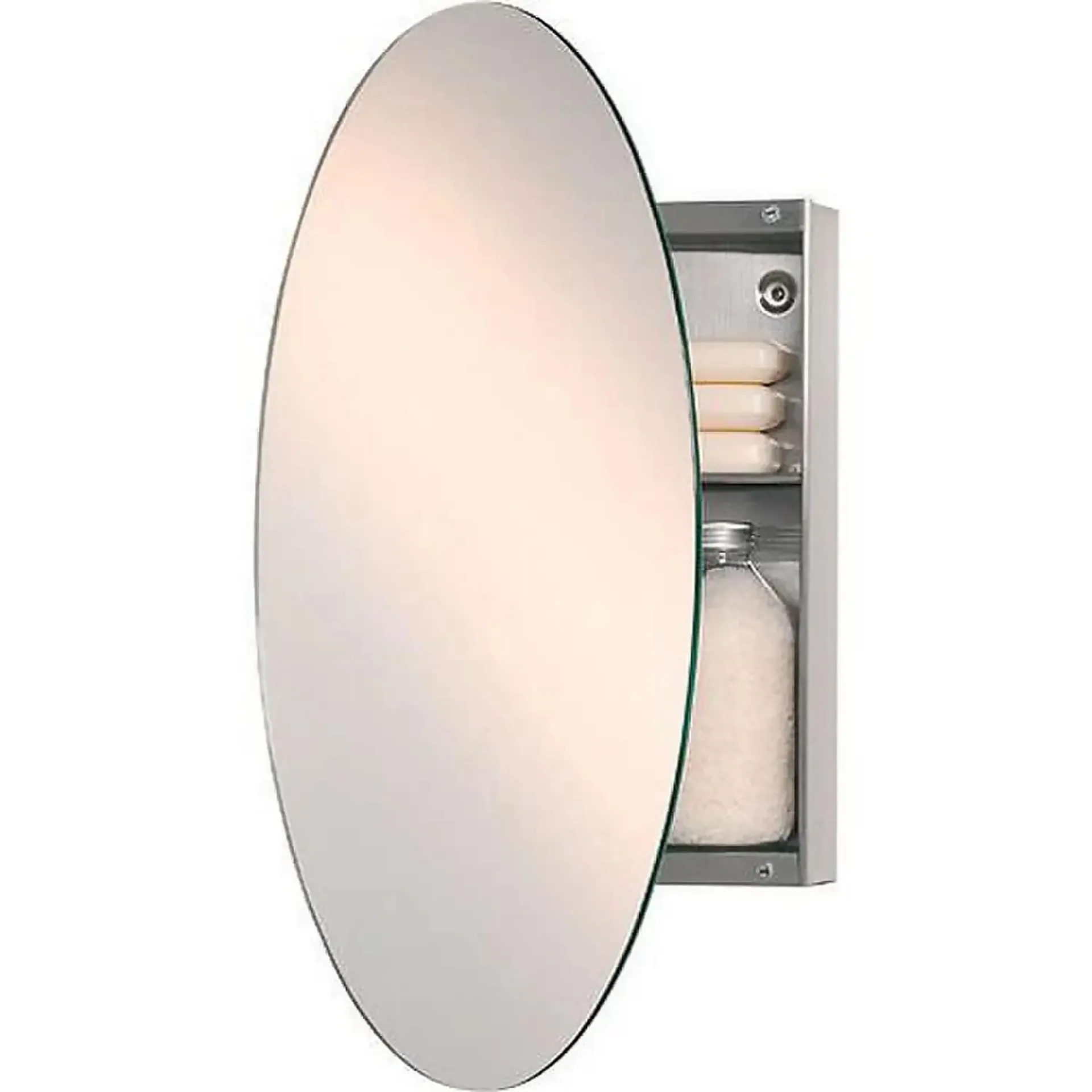 Oval Bathroom Mirror Cabinet 450x650mm
