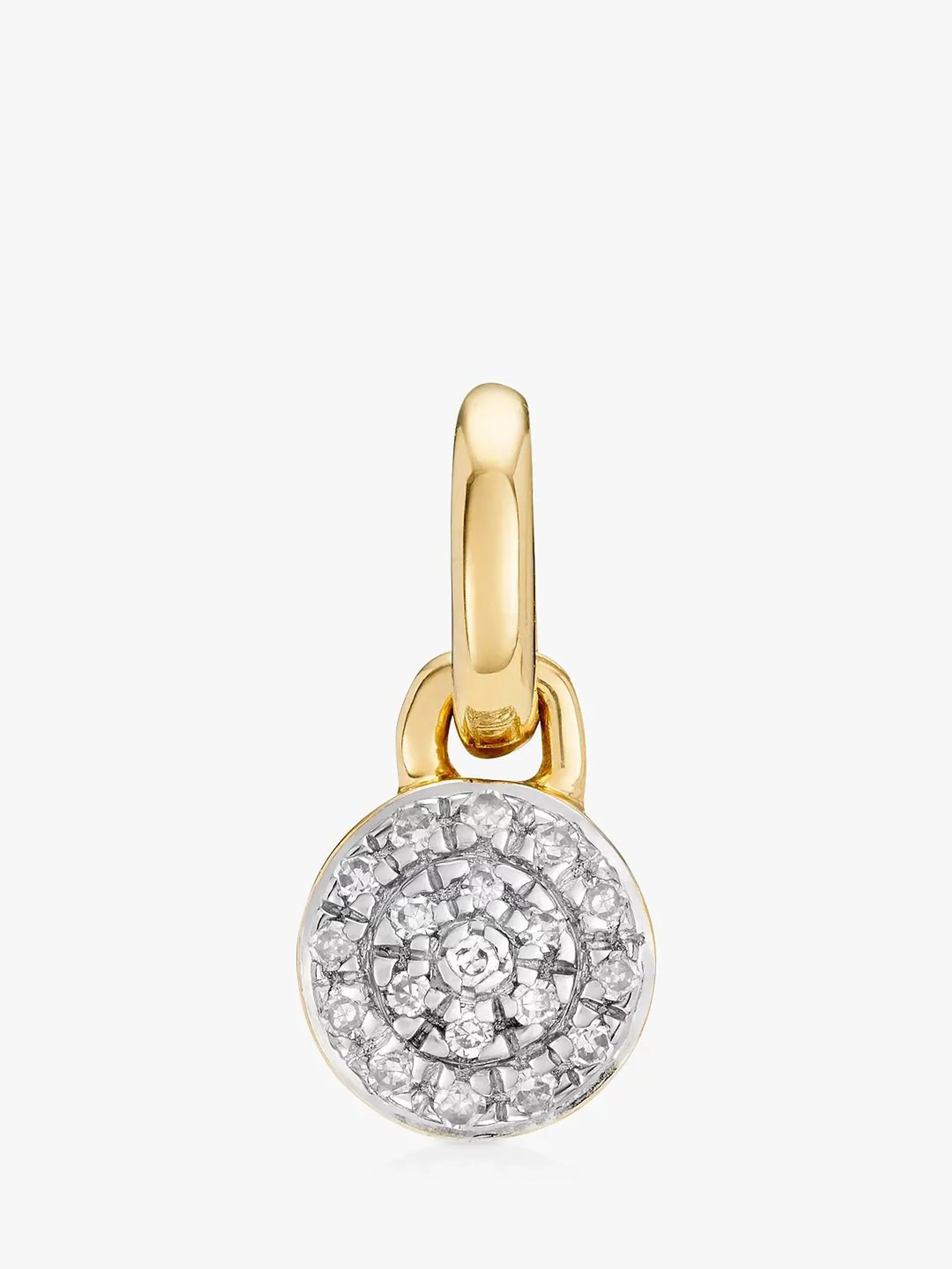 Monica Vinader Button Diamond Charm, Gold