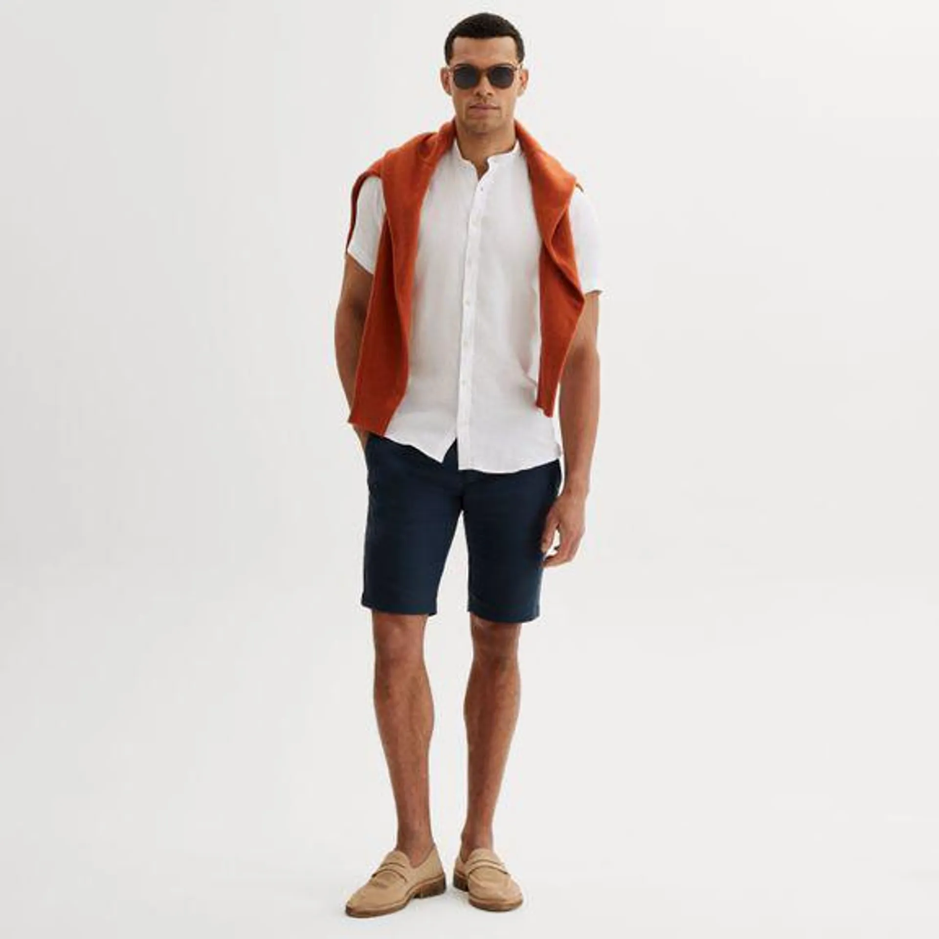 Navy linen shorts