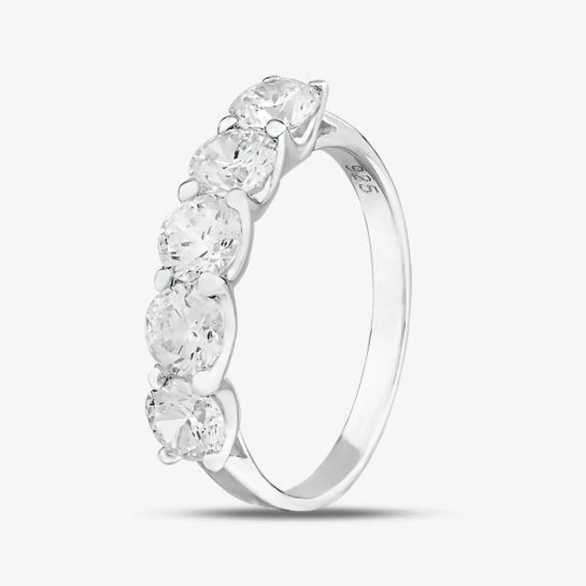 Sterling Silver & Cubic Zirconia Five Stone Ring DPR7080SIL