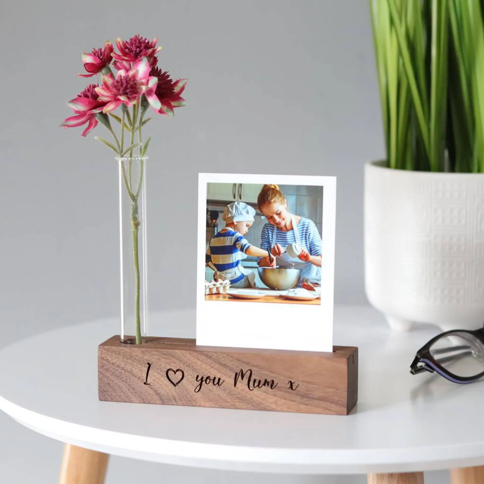 Personalised Stem Vase And Photo Print