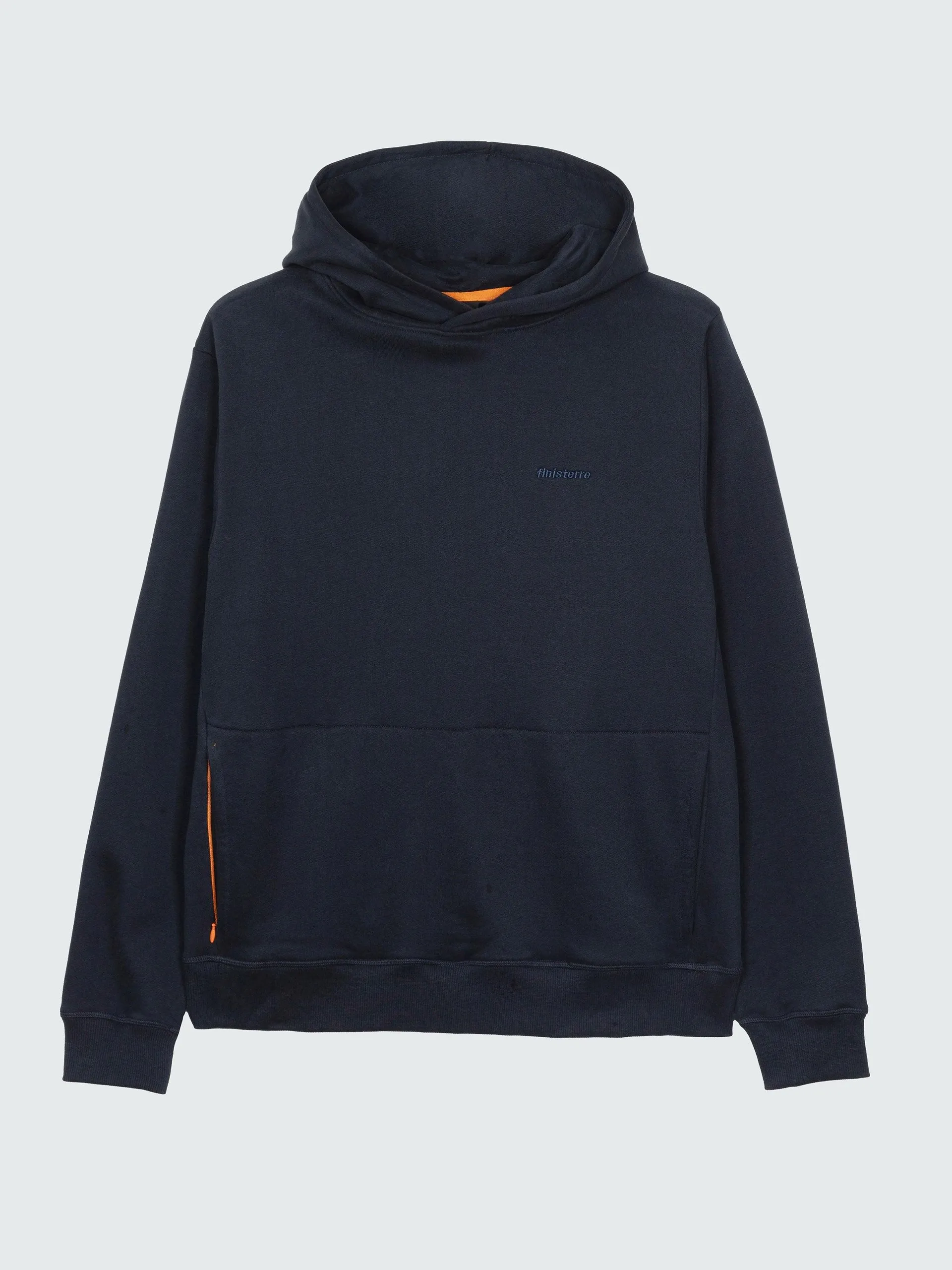 Heavyweight organic cotton hooded sweatshirt in navy