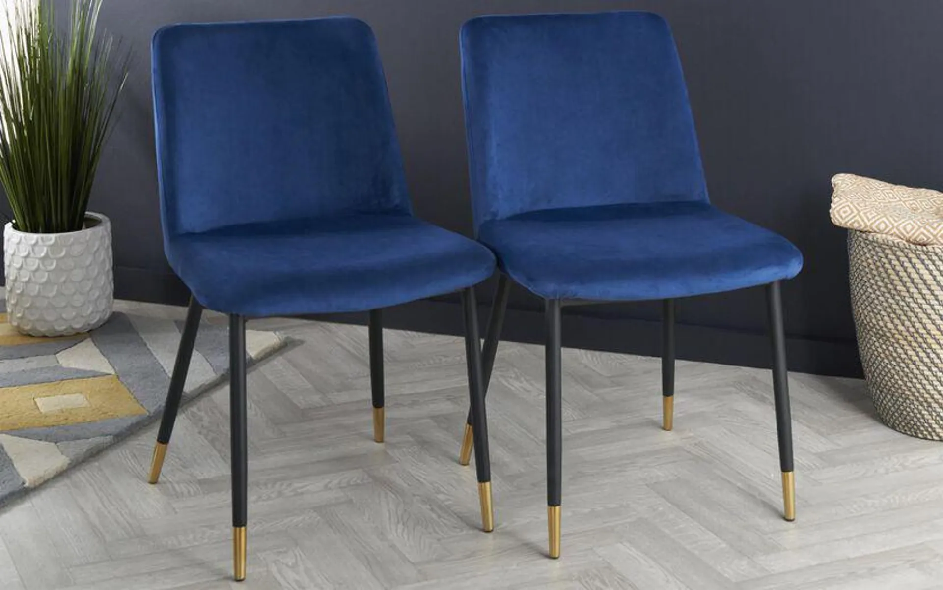 Montero Pair of Blue Dining Chairs