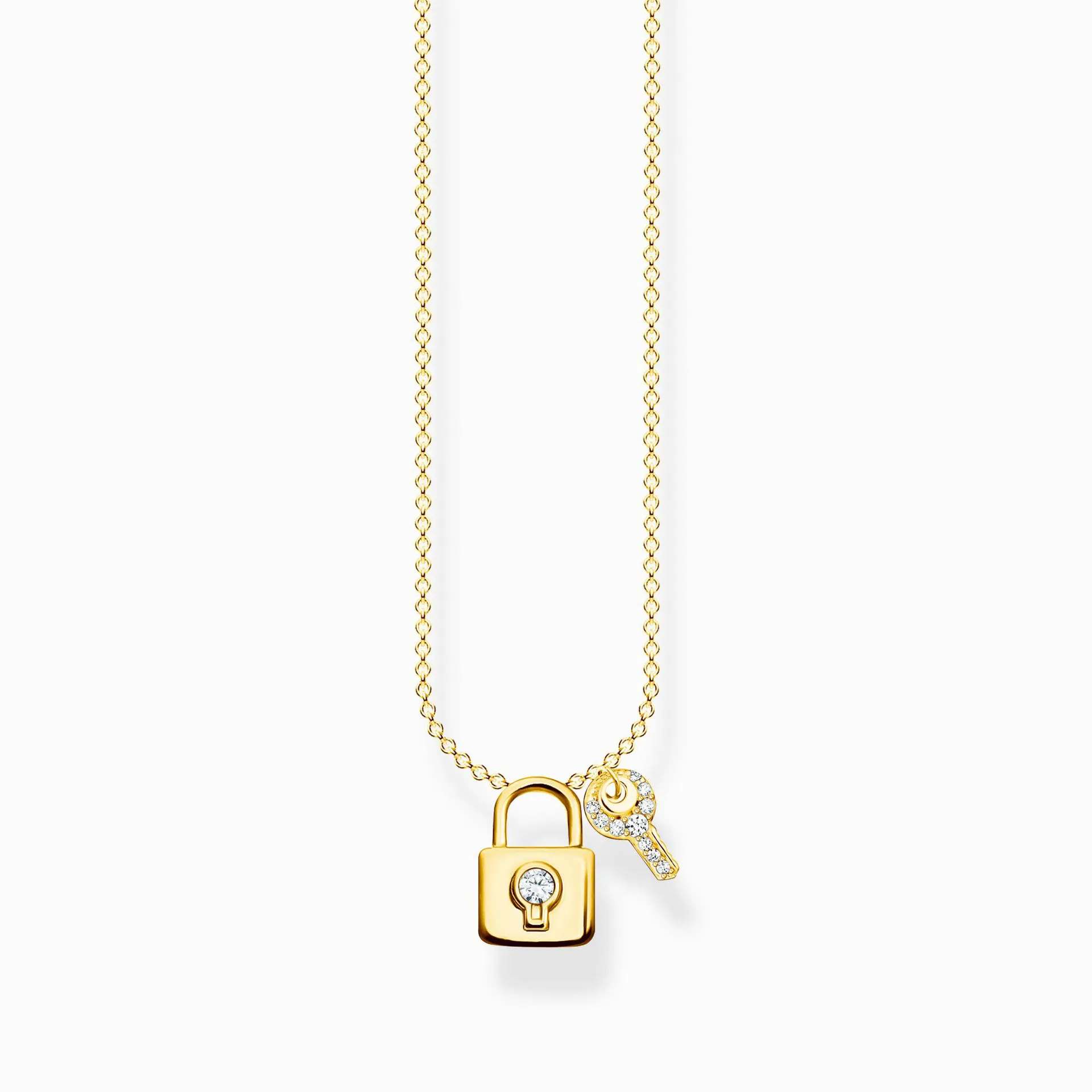 Necklace lock with key gold