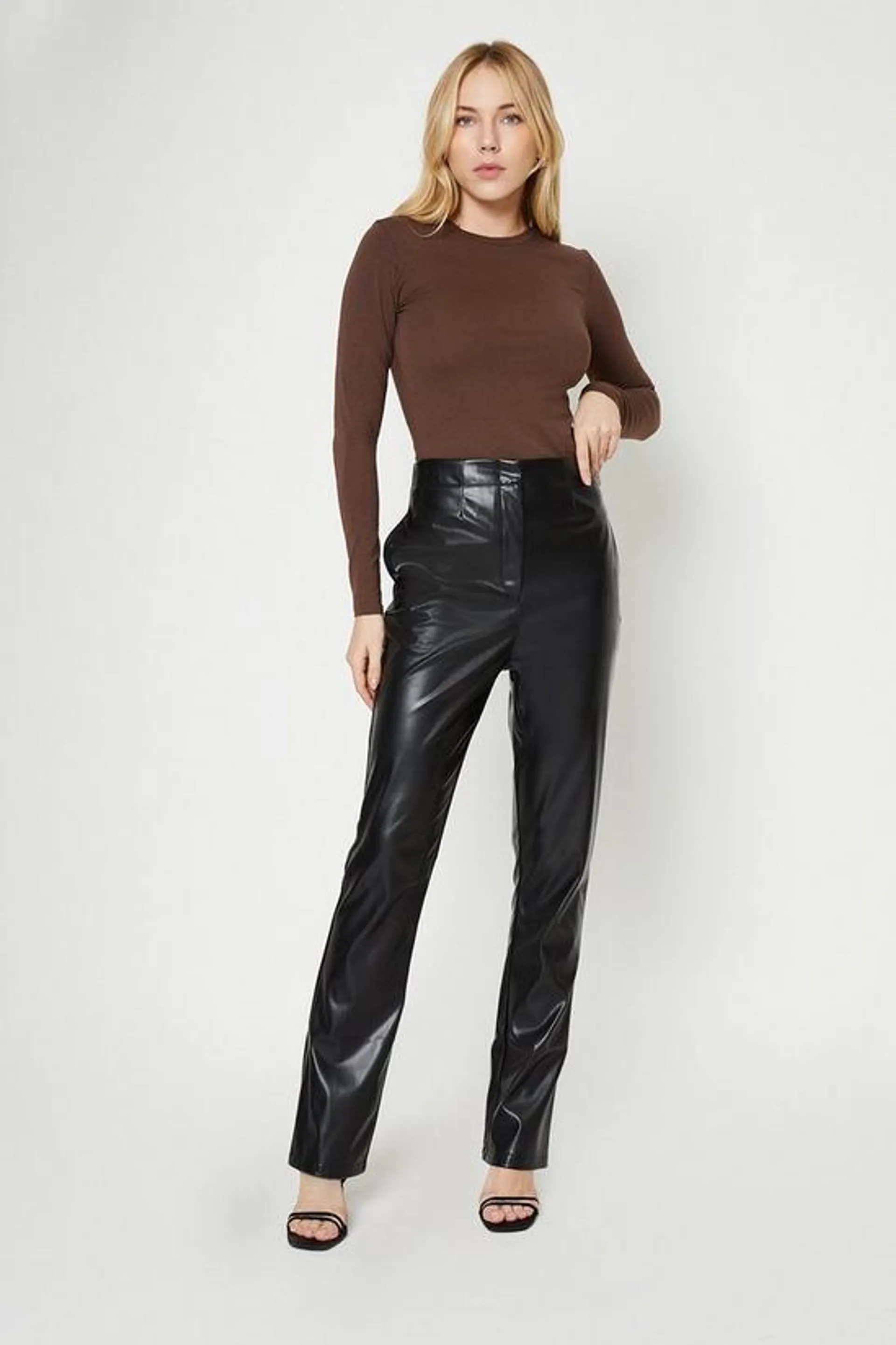 Tall Faux Leather Bootcut Trouser