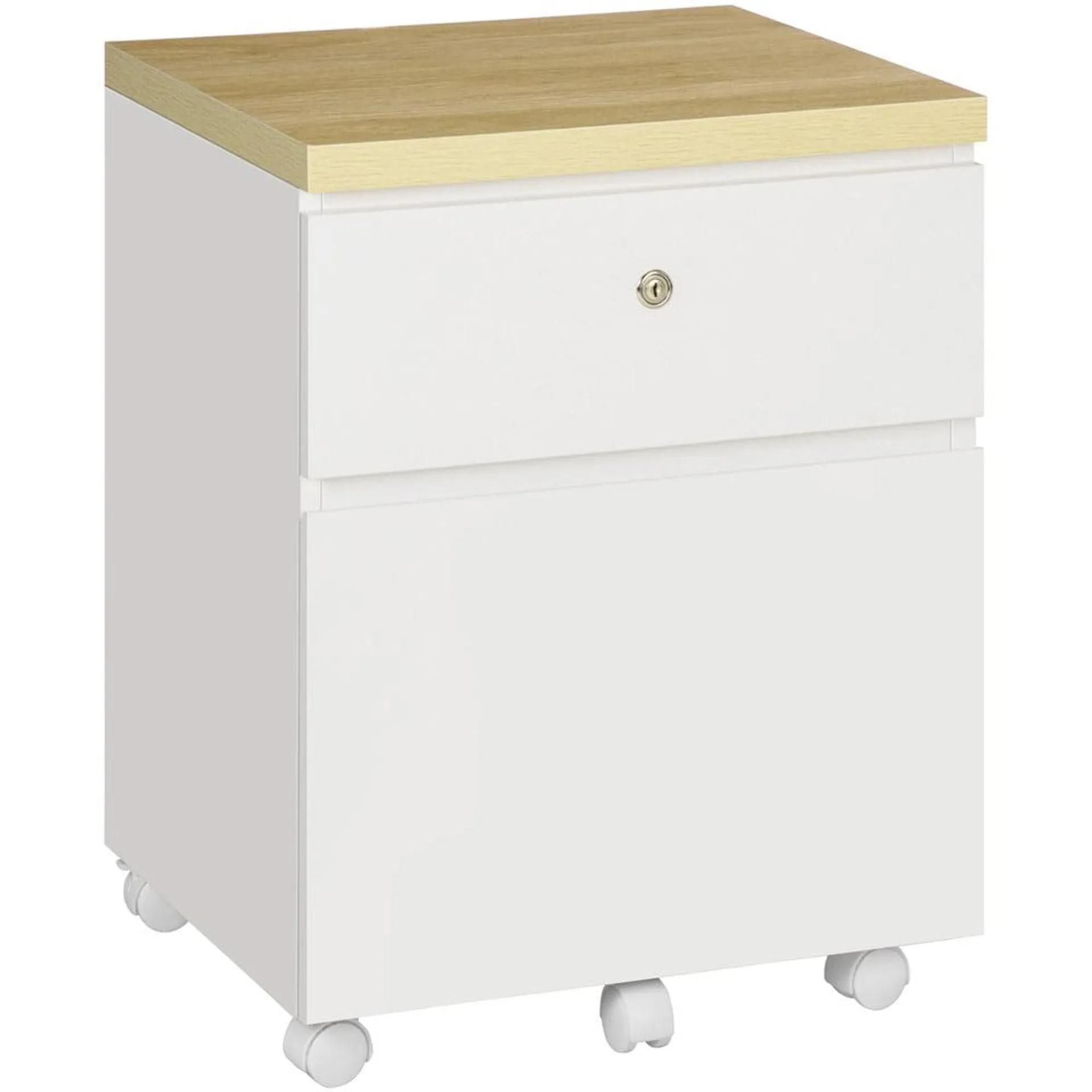 Vinsetto White 2 Drawer File Cabinet