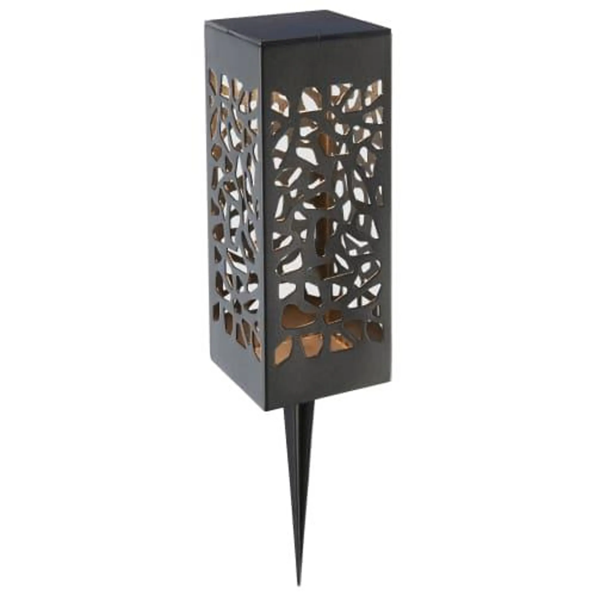 Saxby Mossi Textured Paint Outdoor Solar Spike Light - Black