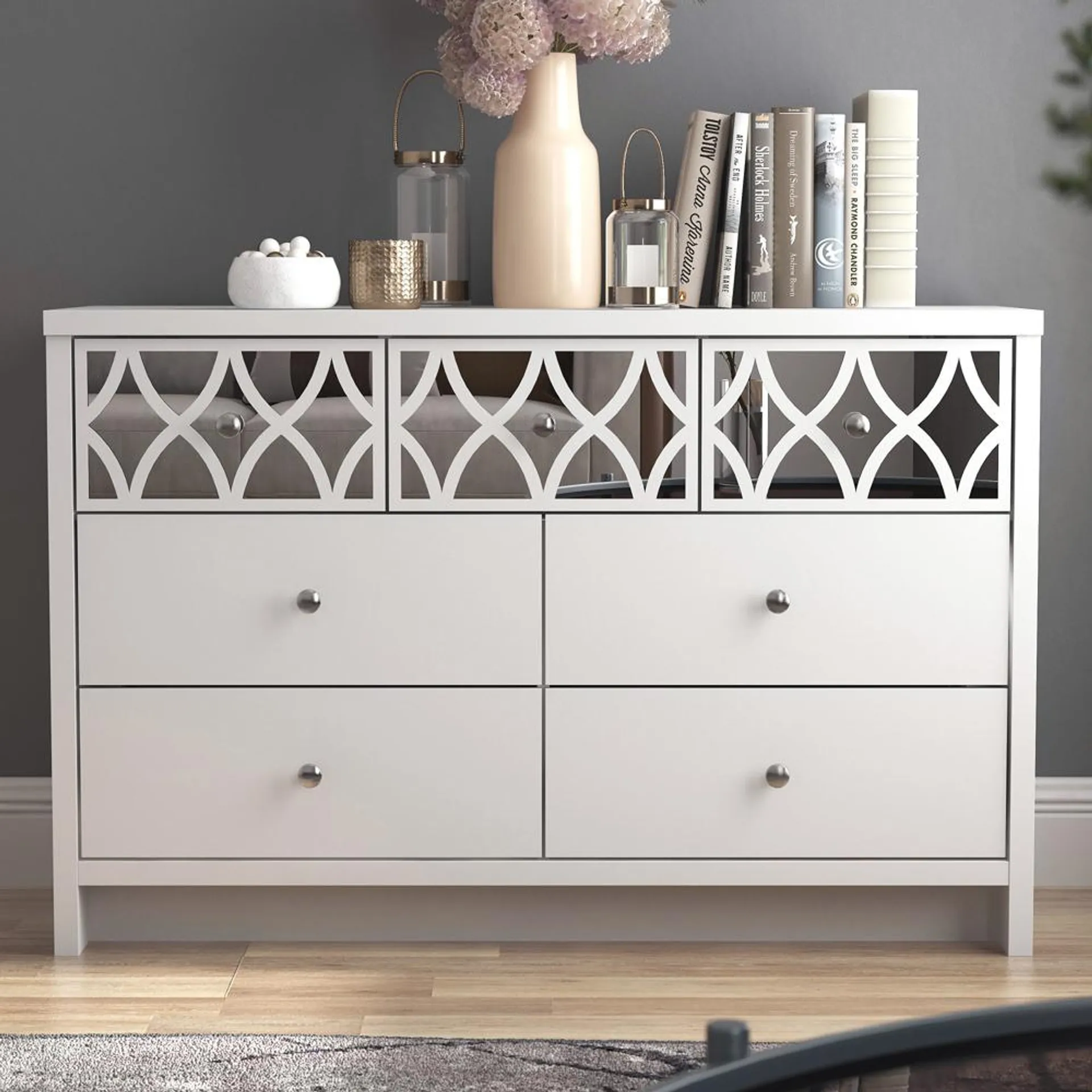 GFW Arianna 7 Drawer White Chest of Drawers