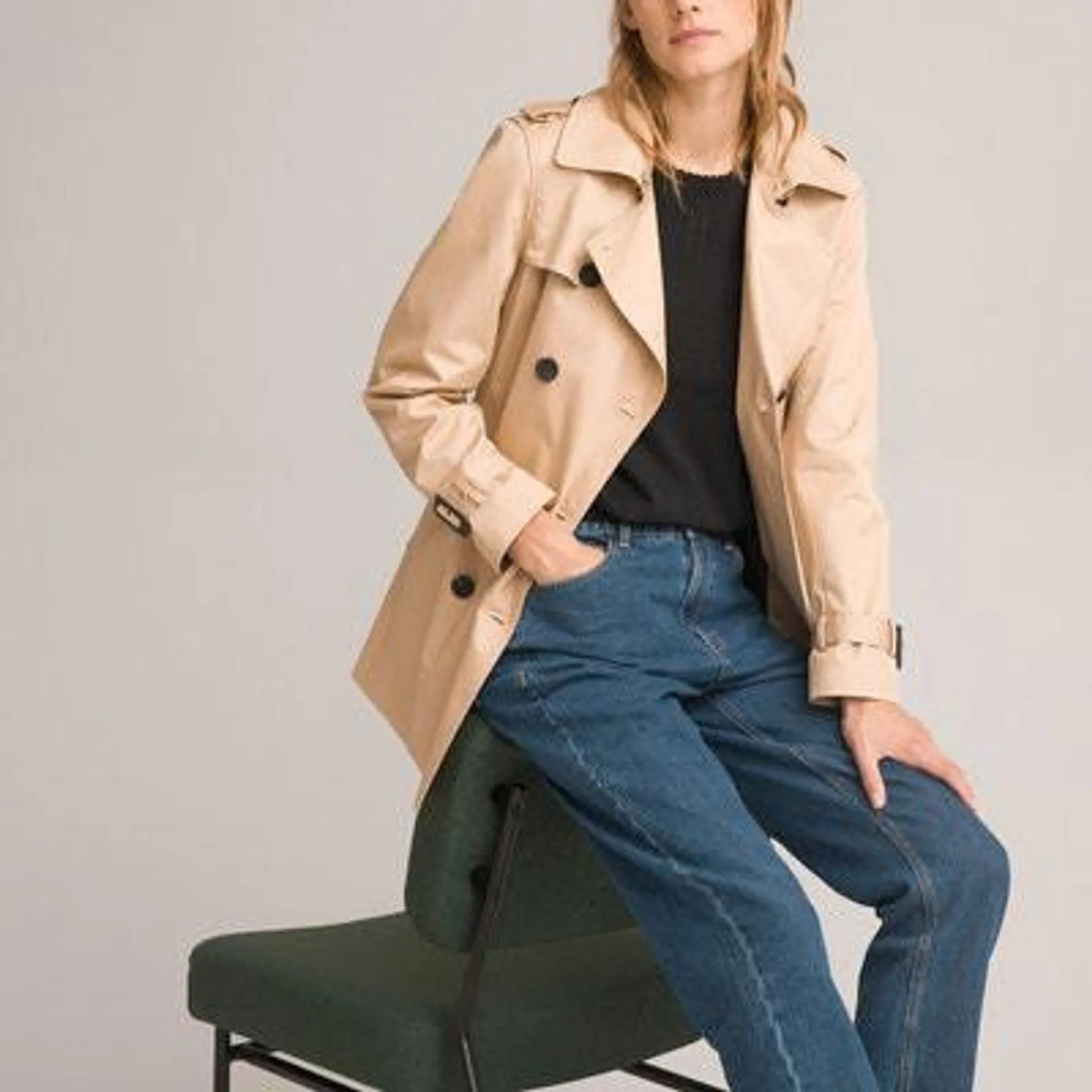 Cotton Mid-Length Trench Coat