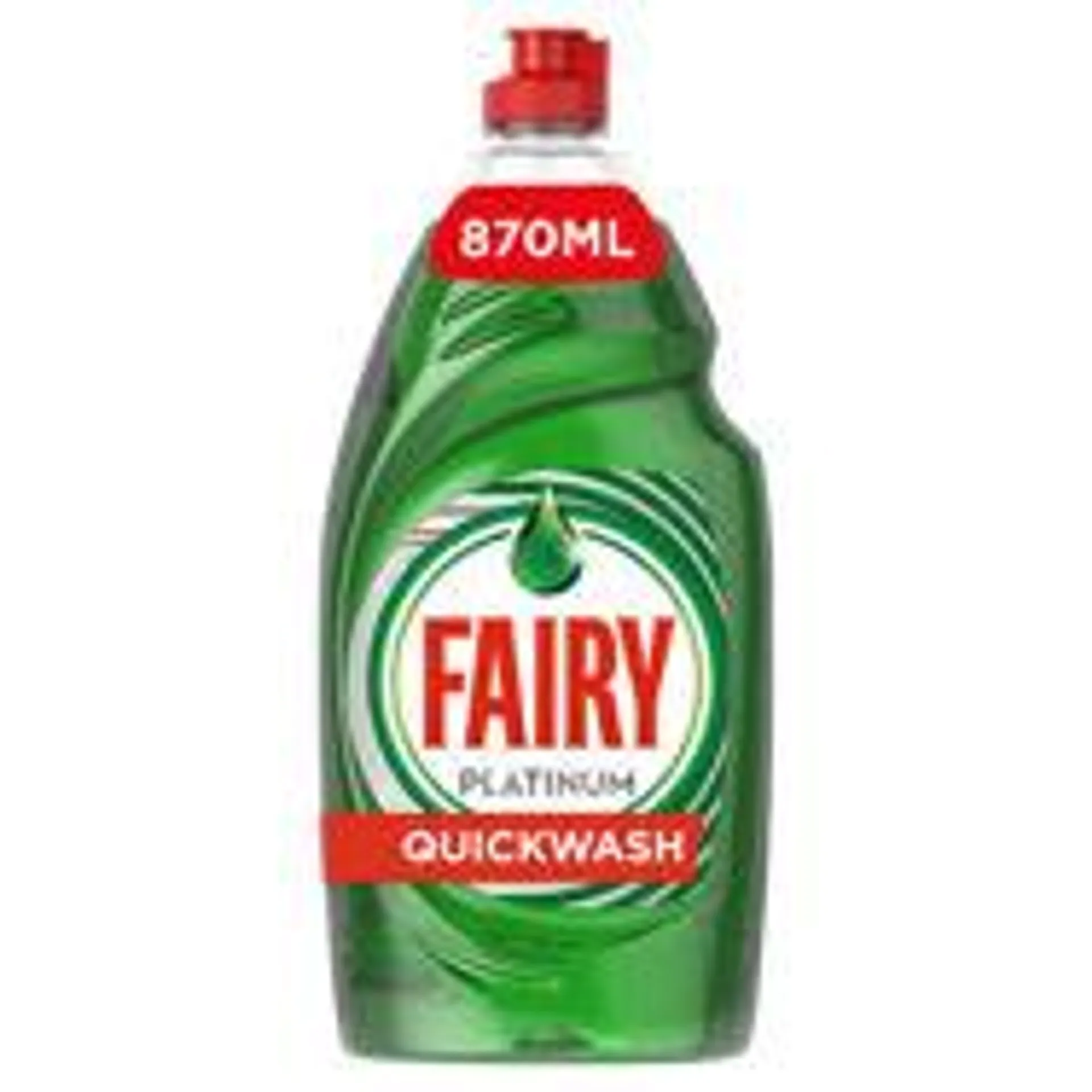 Fairy Platinum Quickwash Original Washing Up Liquid With Up To 3X Faster Tough Grease Cleaning