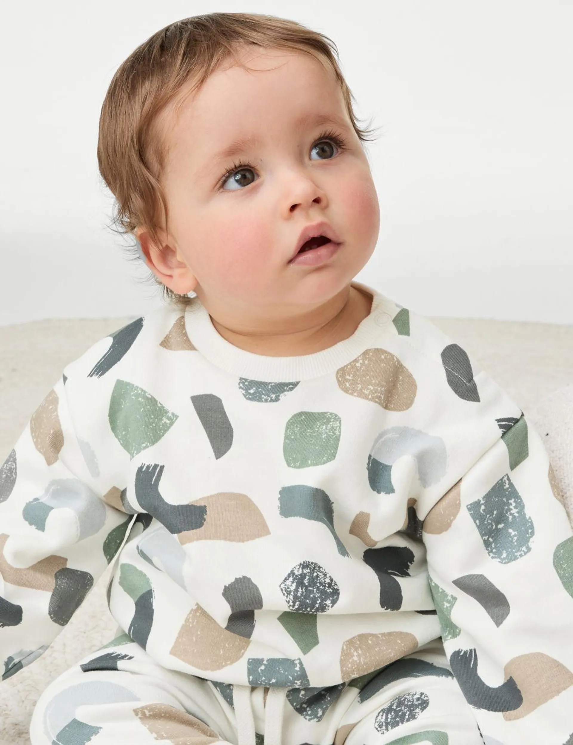 Cotton Rich Abstract Print Sweatshirt (0-3 Yrs)