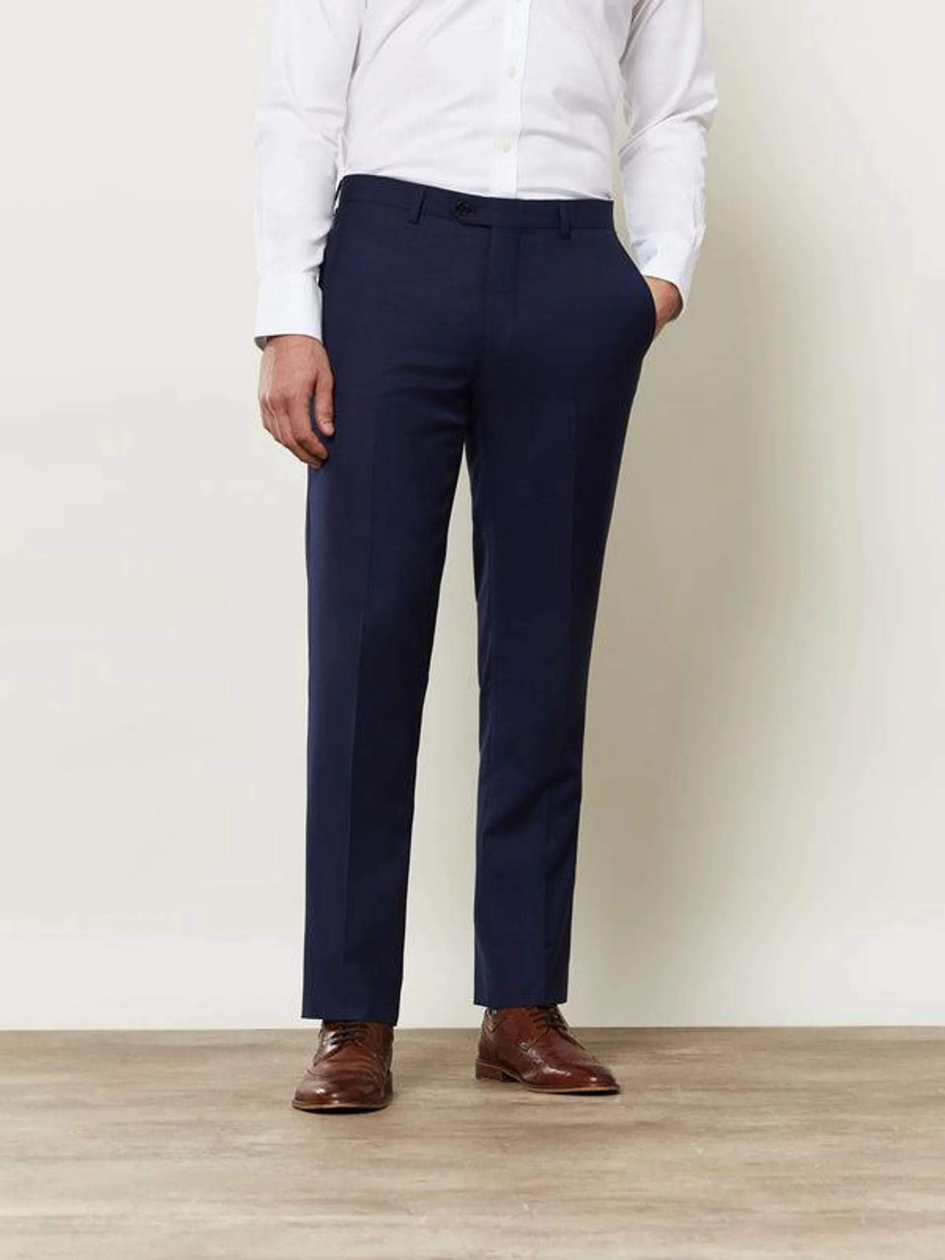 Costello Skinny Fit Navy Textured Trousers