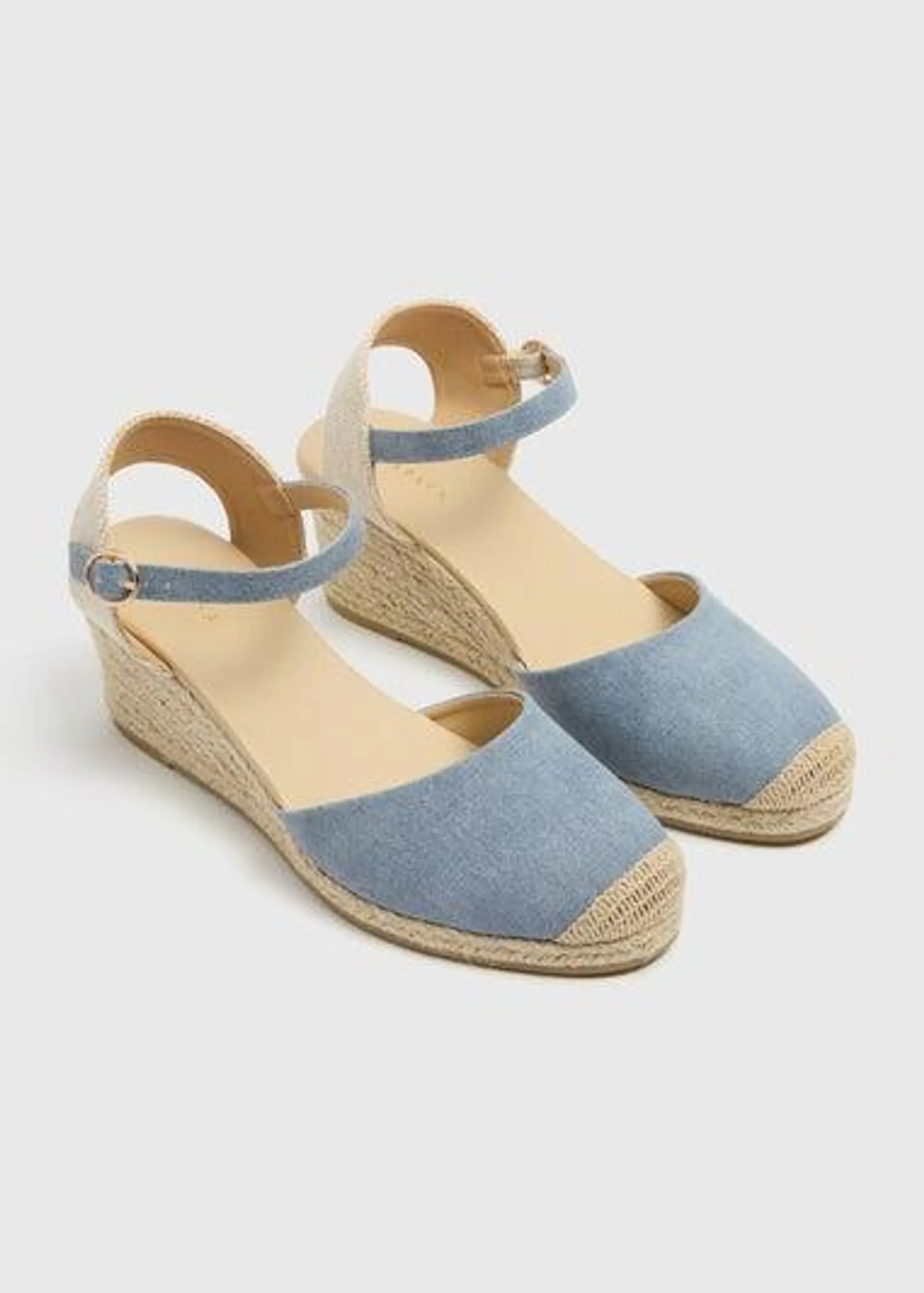 Blue Closed Toe Espadrille Sandals