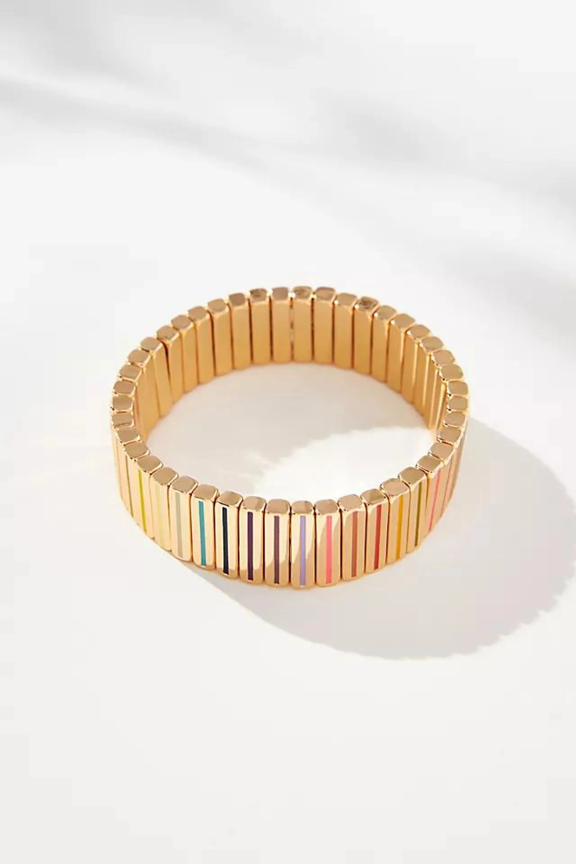 Gold-Plated Colourful Stretch Bracelet