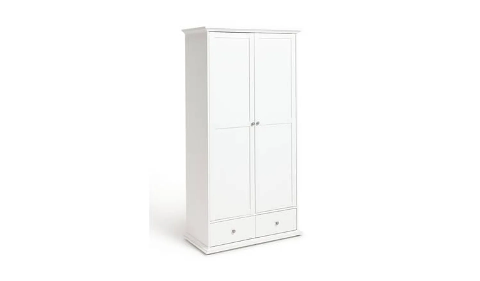 Habitat Heathland 2 Door 2 Drawer Wardrobe - White