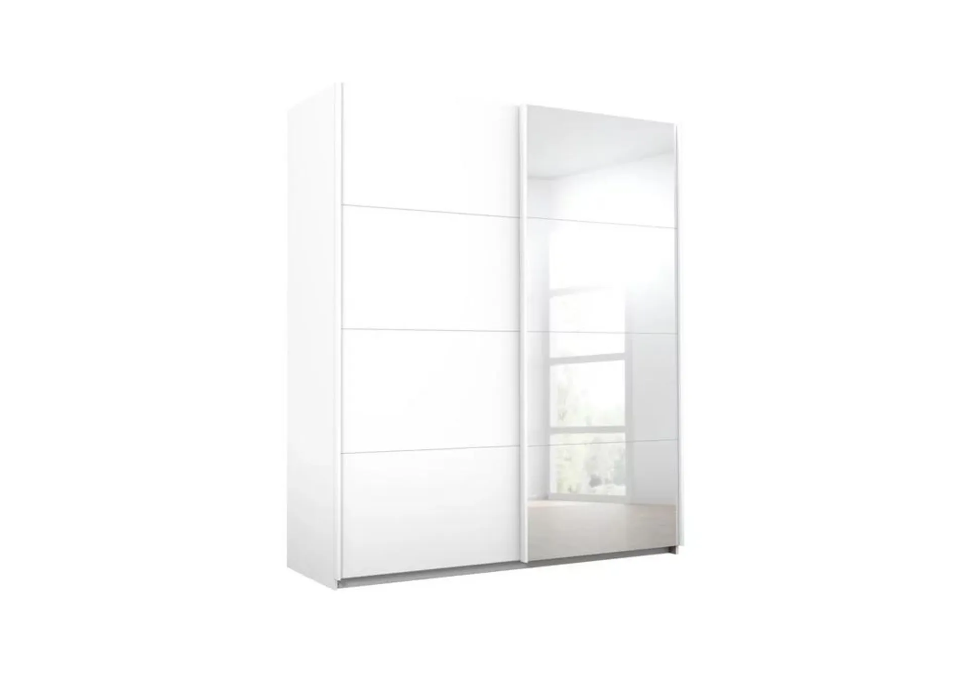 Lima 181cm 2 Door Sliding Wardrobe with 1 Decor Door and 1 Mirror Door 210cm Tall