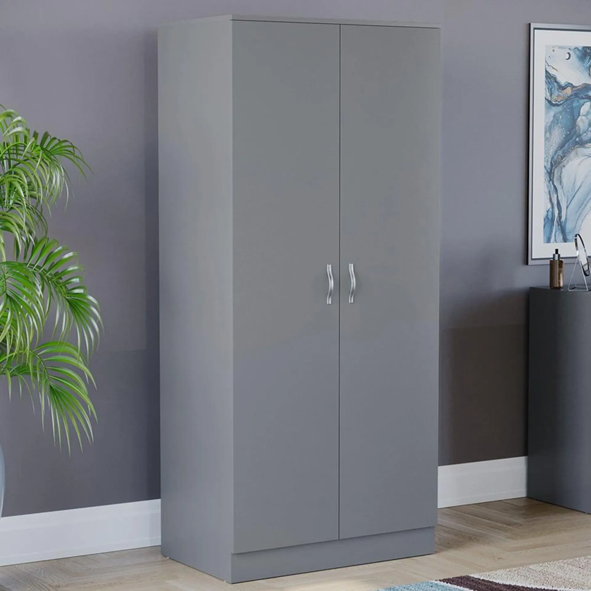 Vida Designs Riano 2 Door Grey Wardrobe