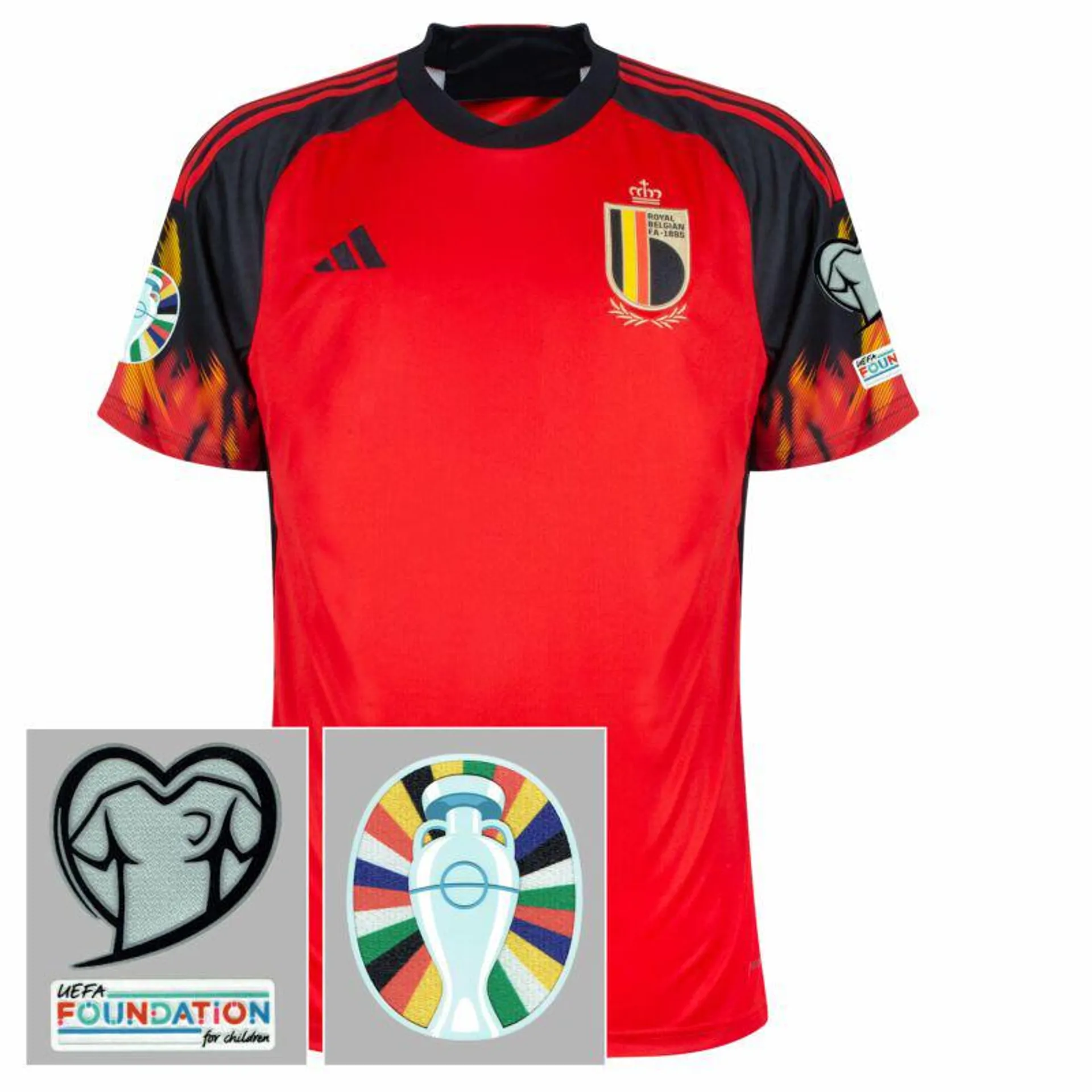 adidas Belgium Home Shirt 2022-2023 incl. Euro 2024 Qualifying Patch Set