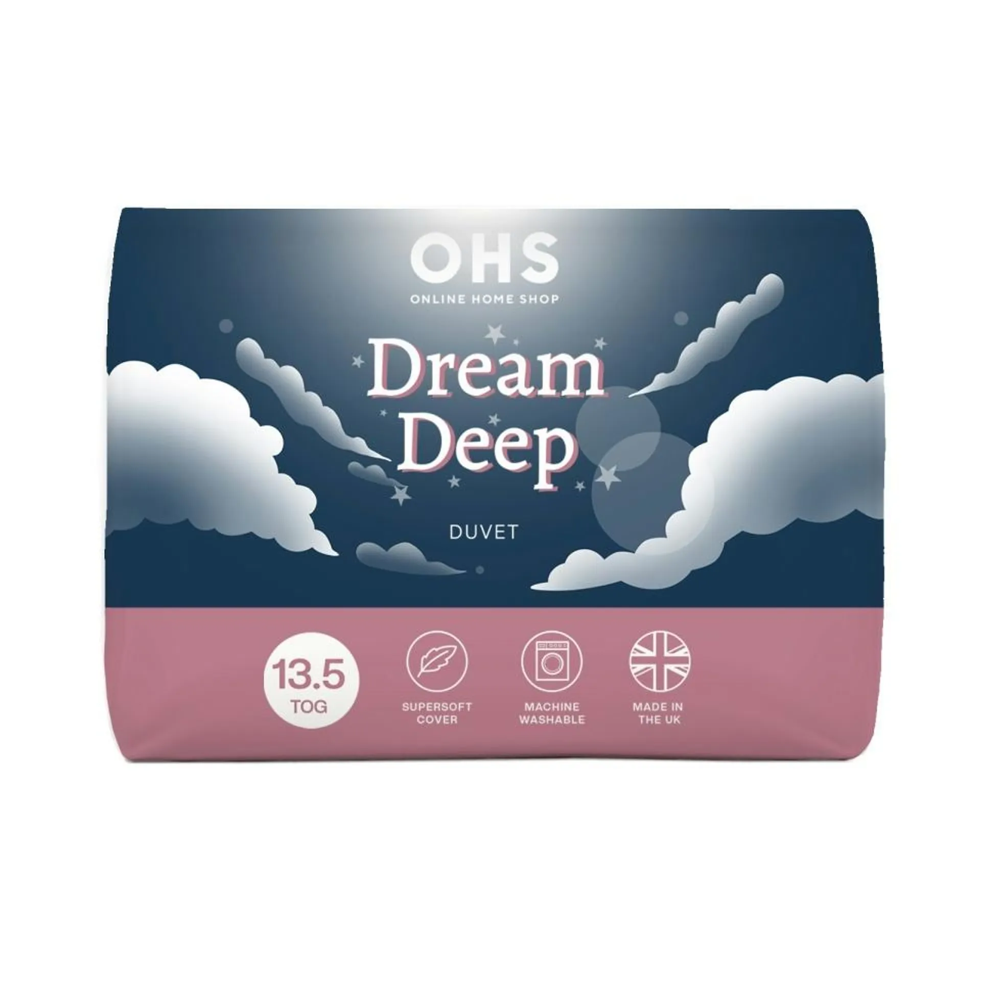 OHS Dream Deep Soft Touch 13.5 Tog Quilt Duvet, King - White