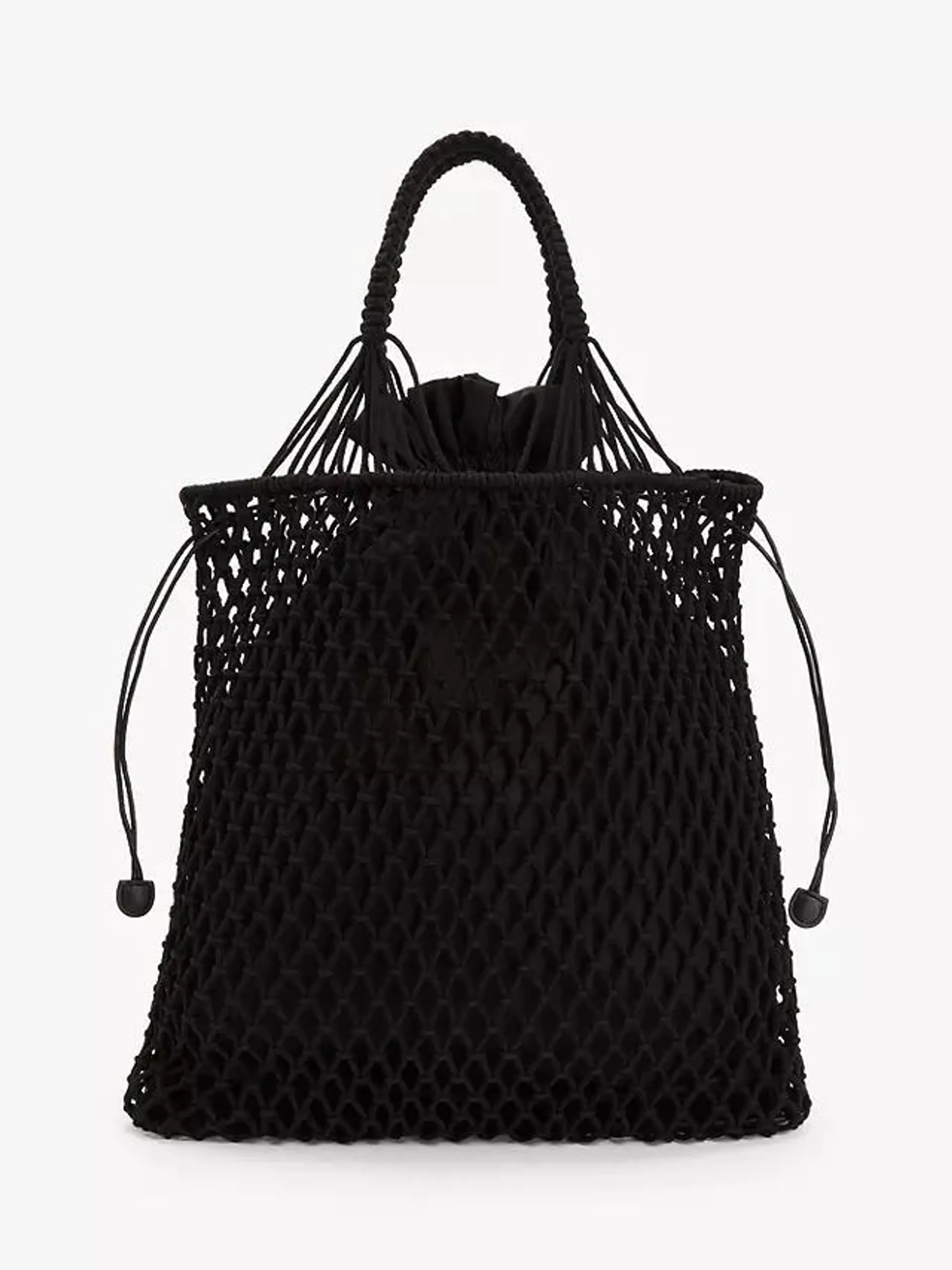 Macramé Tote Bag, Black