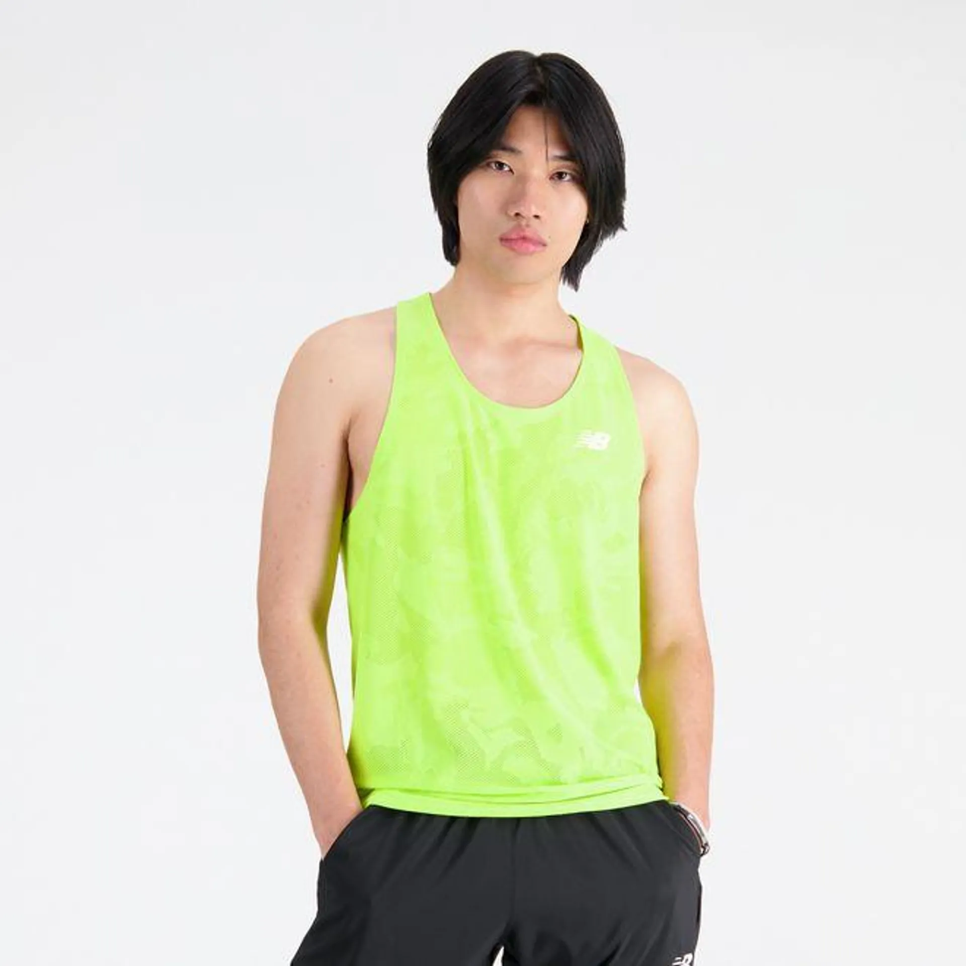 New Balance Q Speed Jacquard Singlet in Yellow