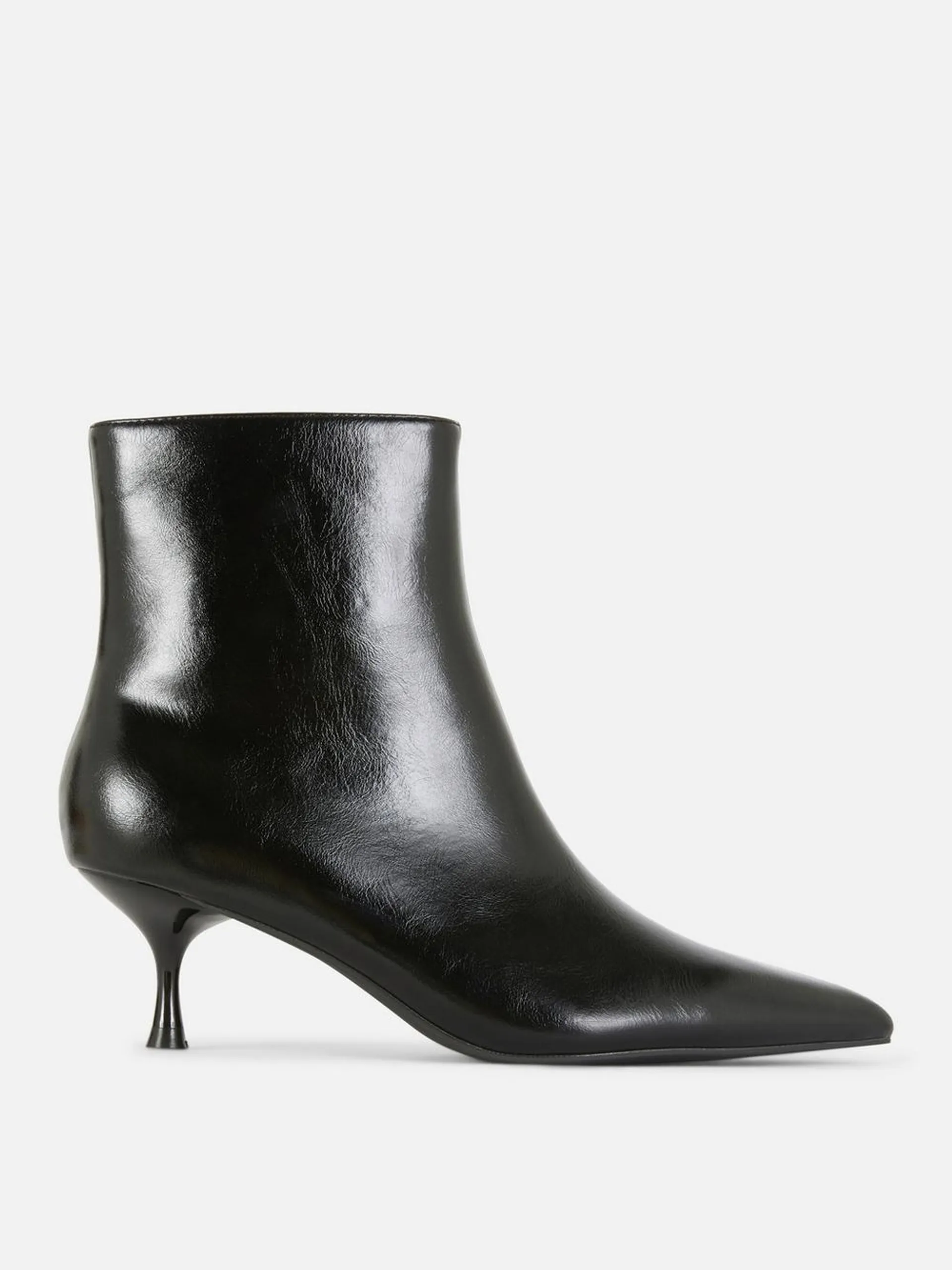 Pointed Toe Kitten Heel Boots