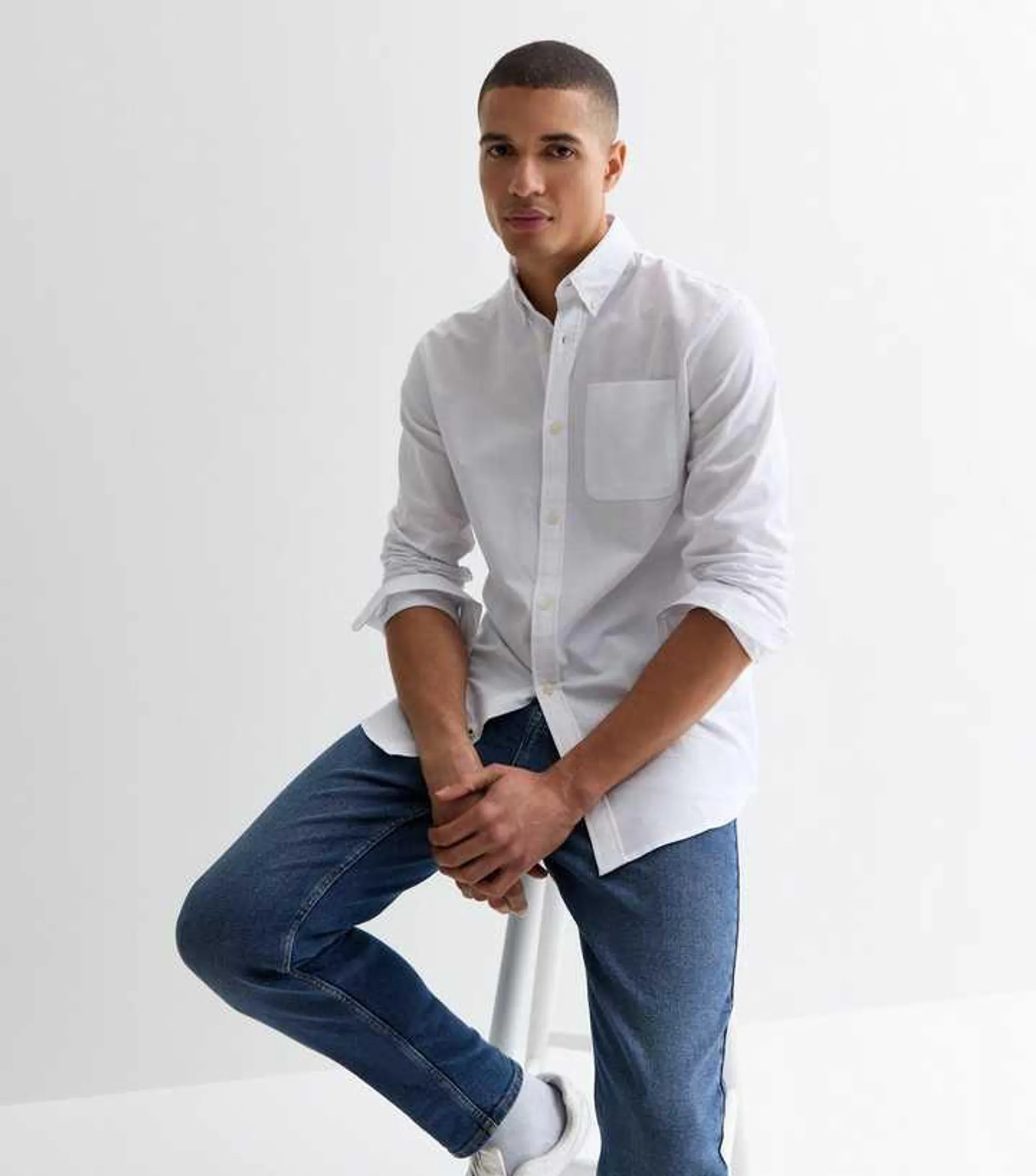 Jack & Jones White Cotton Oxford Shirt