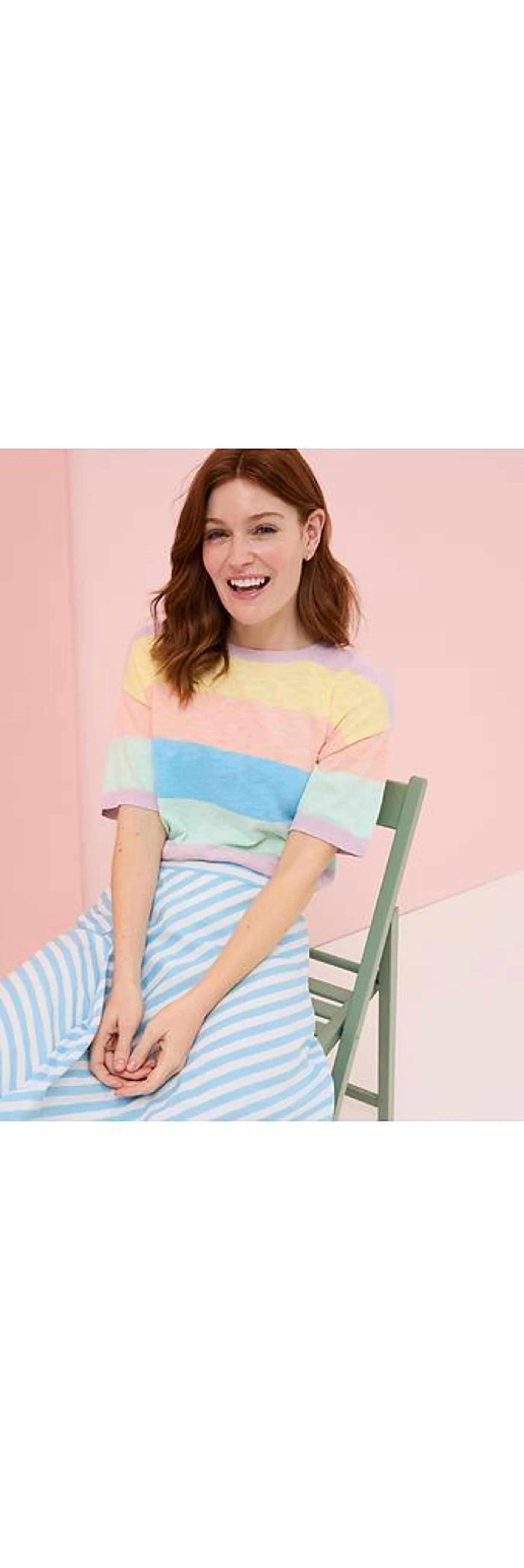 Jude's Sorbet Linen Stripe T-Shirt