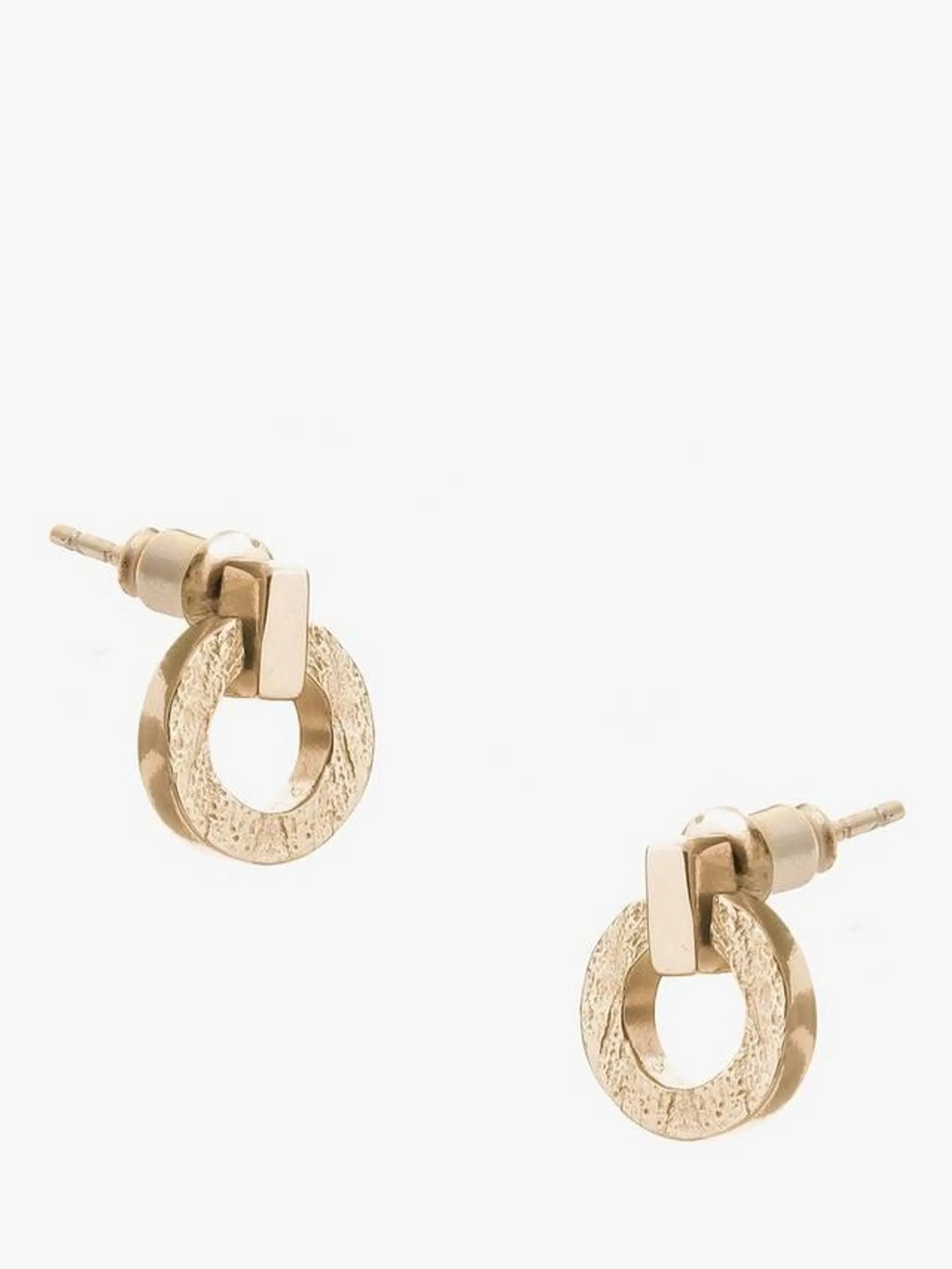 Palm Collection Textured Circle Stud Earrings