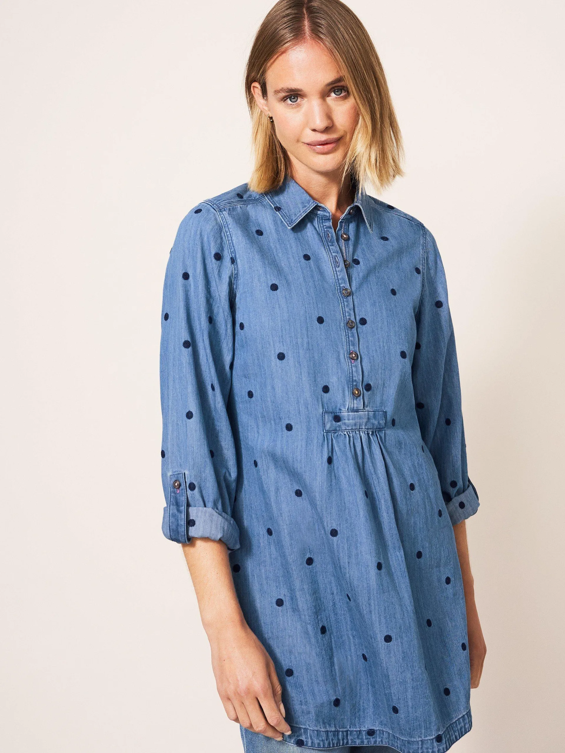 Eva Embroidered Denim Tunic