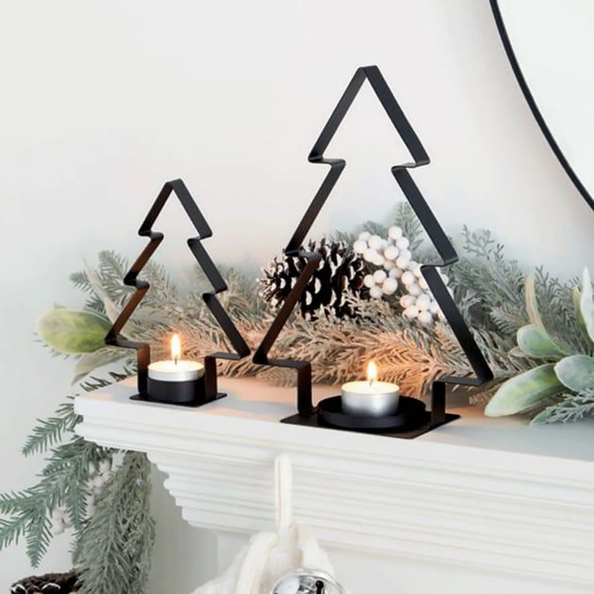 Nordic Spirit Tree Tealight Holder 2pk