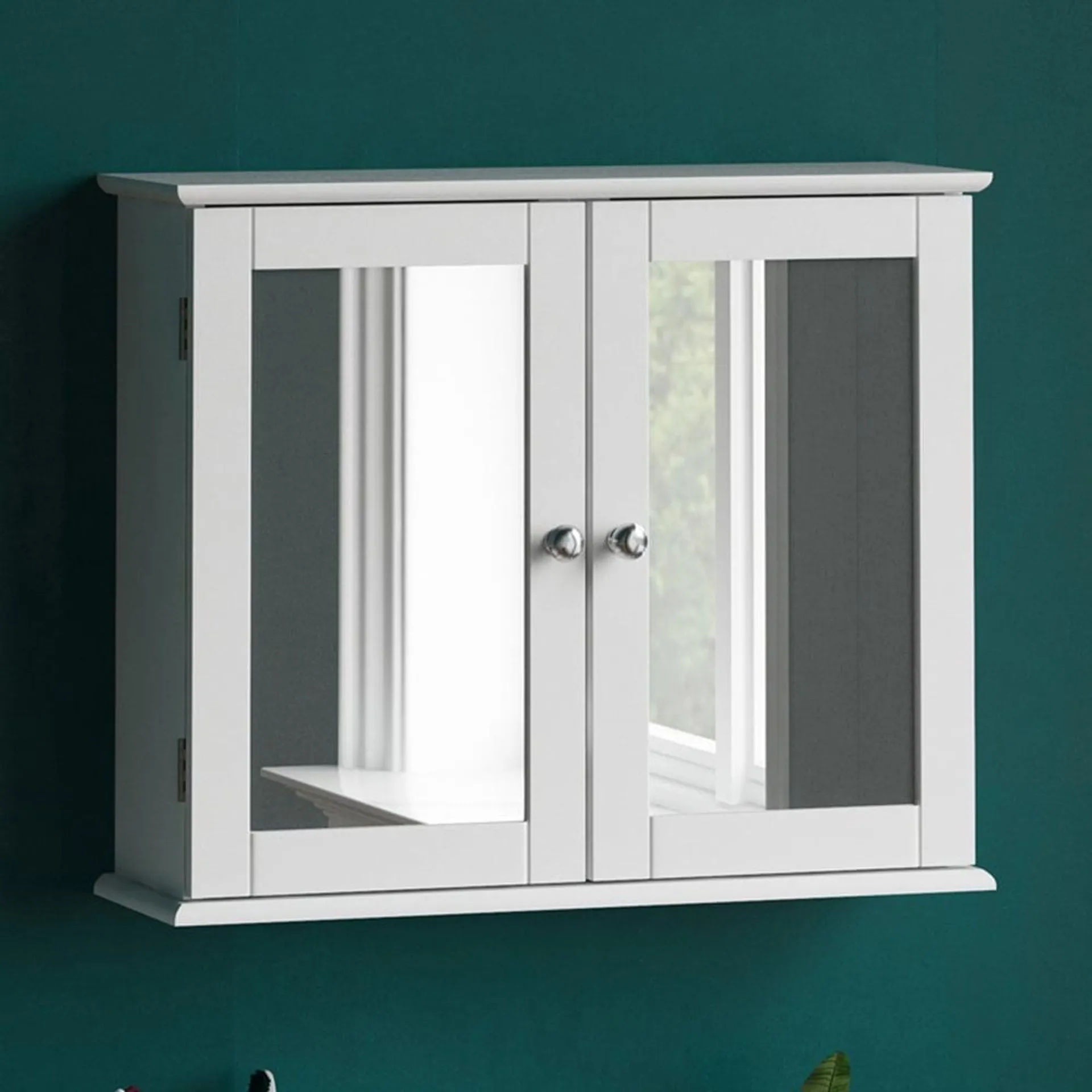 Lassic Bath Vida Priano White Wide 2 Door Mirror Bathroom Cabinet