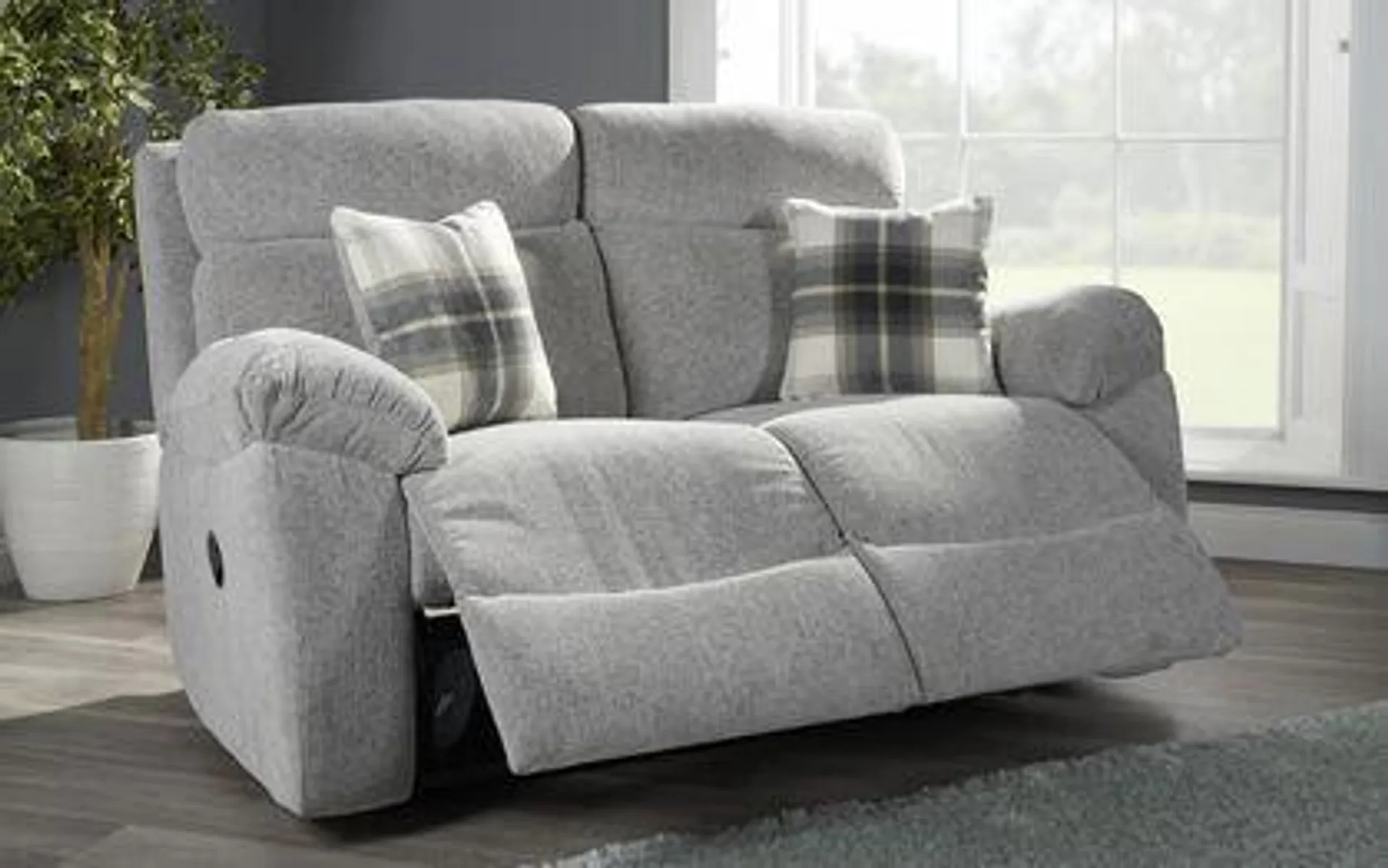 Cloud Fabric 2 Seater Manual Recliner Sofa