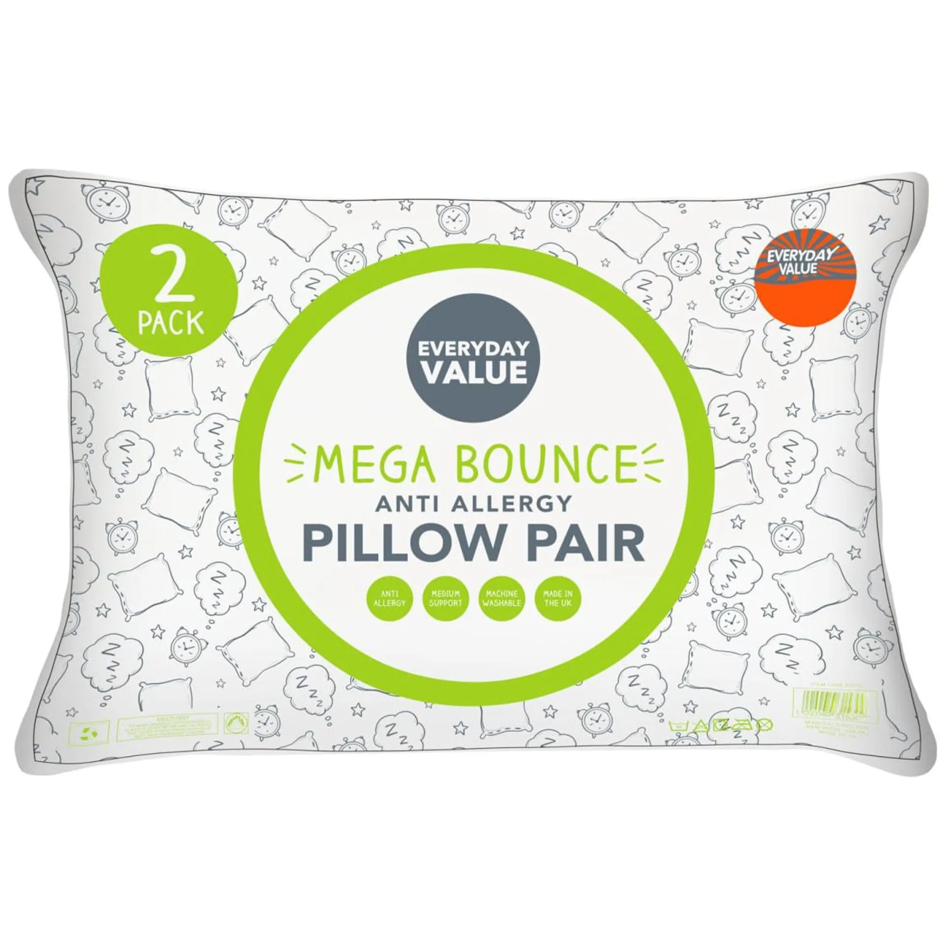 Everyday Value Mega Bounce Pillow Pair 2pk