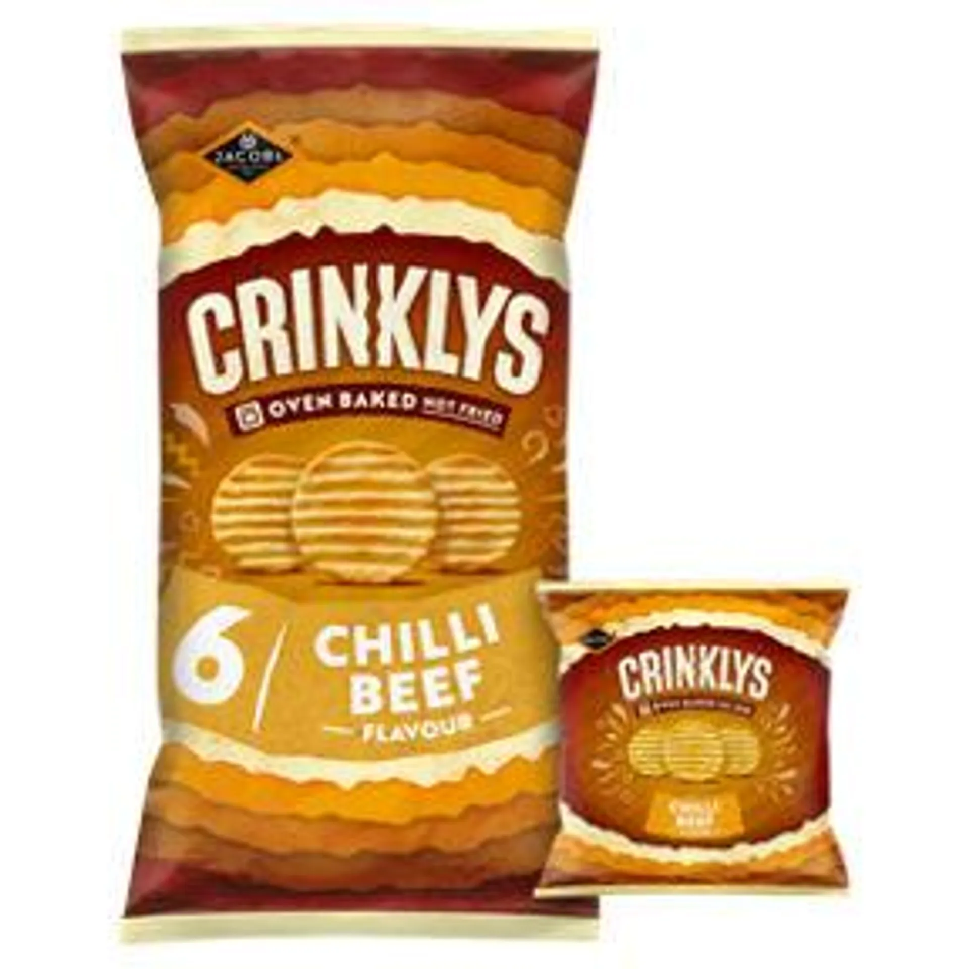 Jacob's 6 Chilli Beef Flavour Crinklys 138g