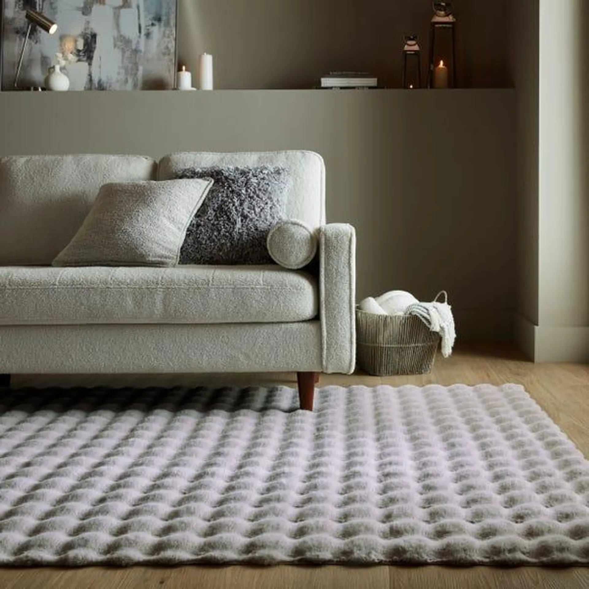 Bubble Washable Faux Fur Rug