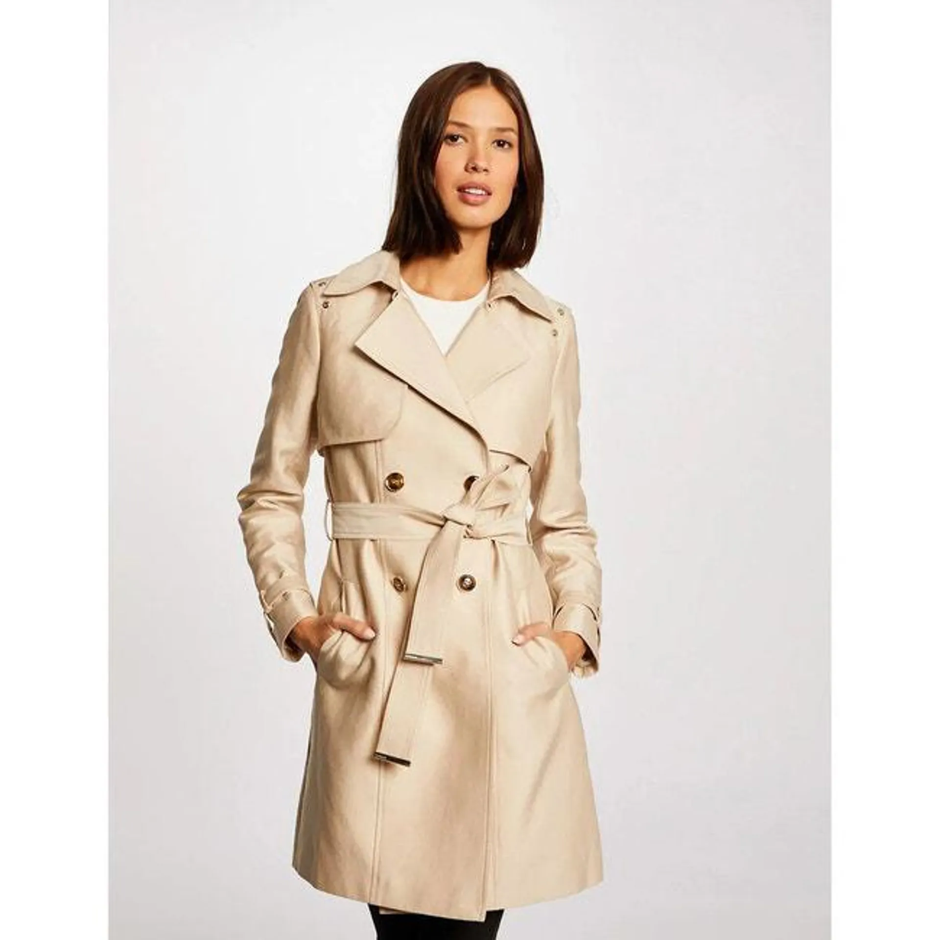 Belted Straight Trench Coat