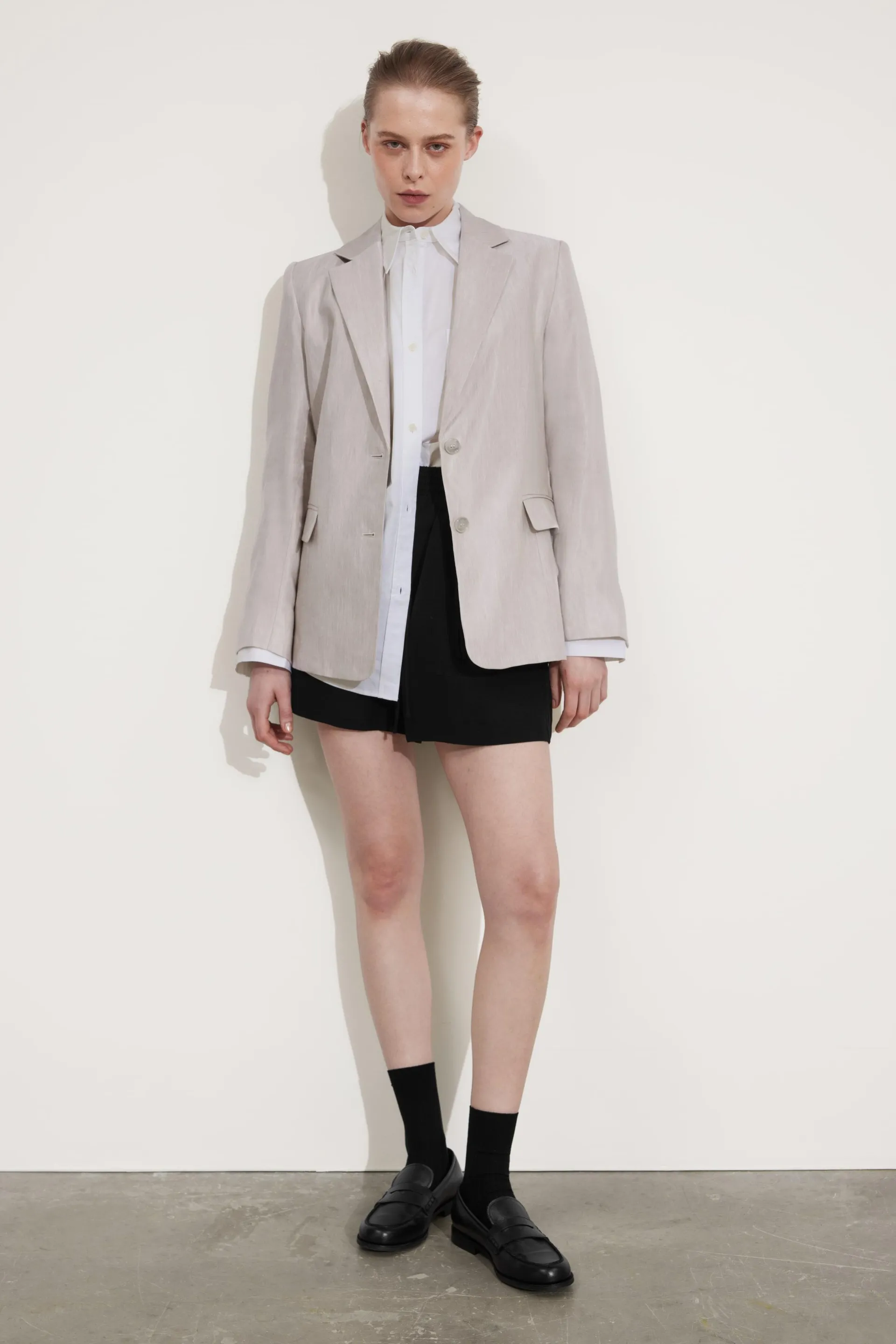 Relaxed Linen-Blend Blazer