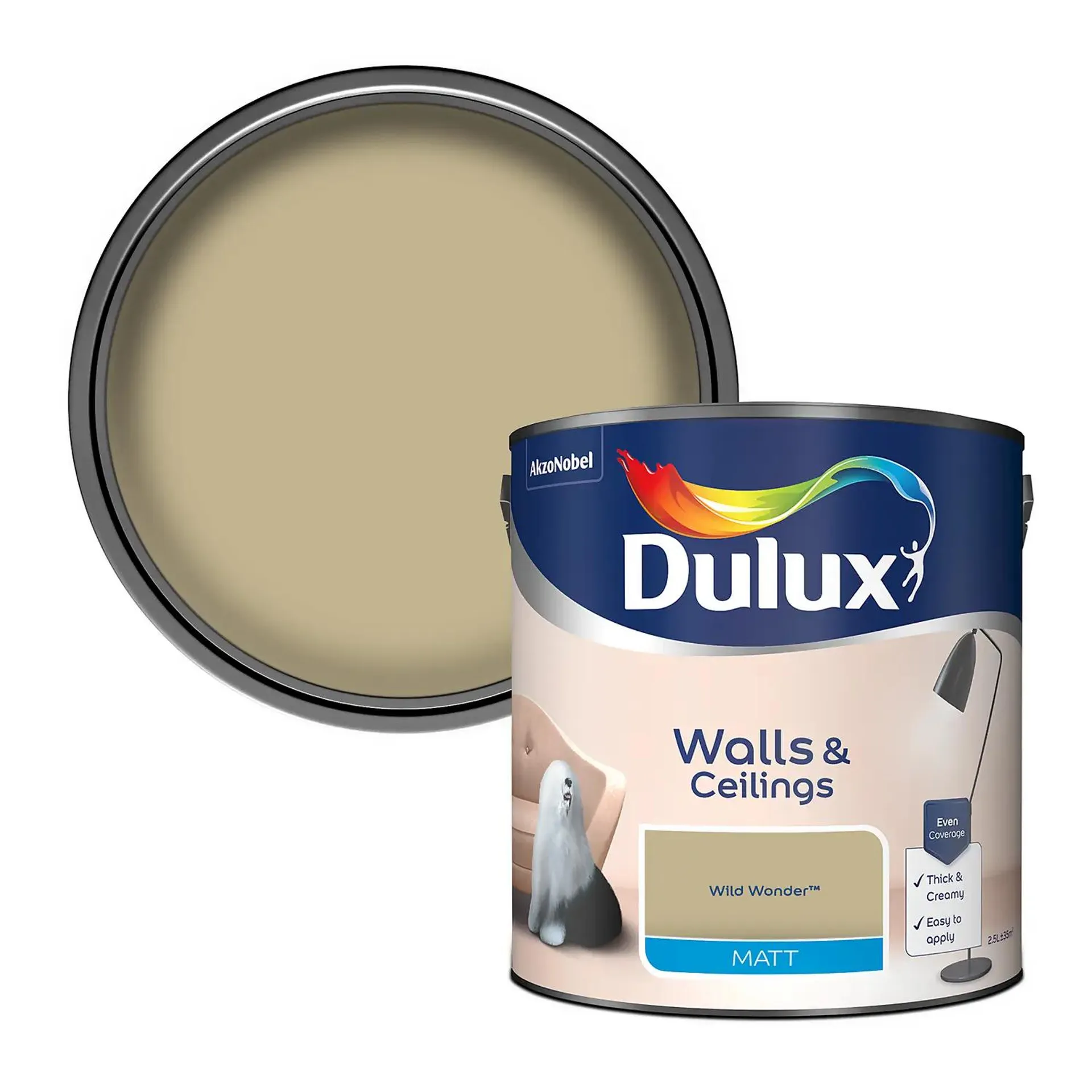 Dulux Walls & Ceilings Matt Paint Wild Wonder - 2.5L