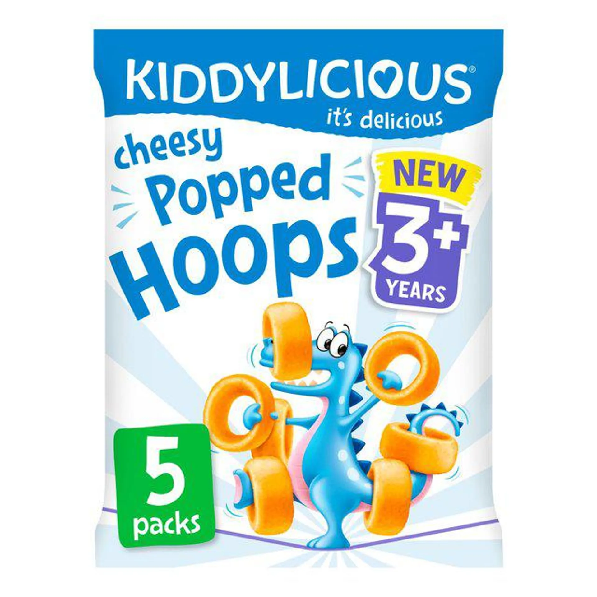 Kiddylicious Cheesy Popped Hoops, 3 Yrs+ Multipack 5 x 10g